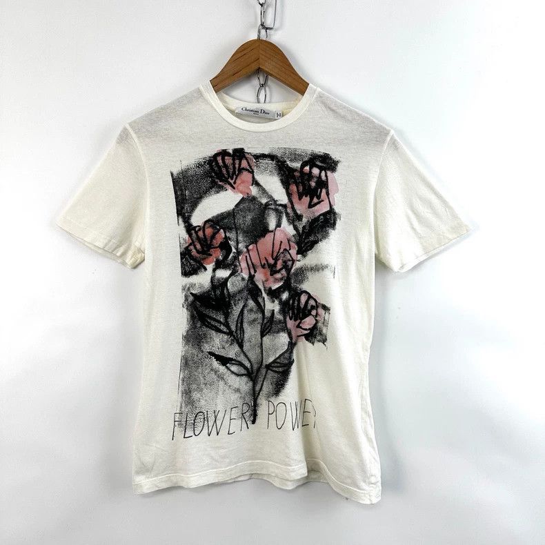 Dior Dior White printed T-shirt Size S / US 4 / IT 40 - 1 Thumbnail