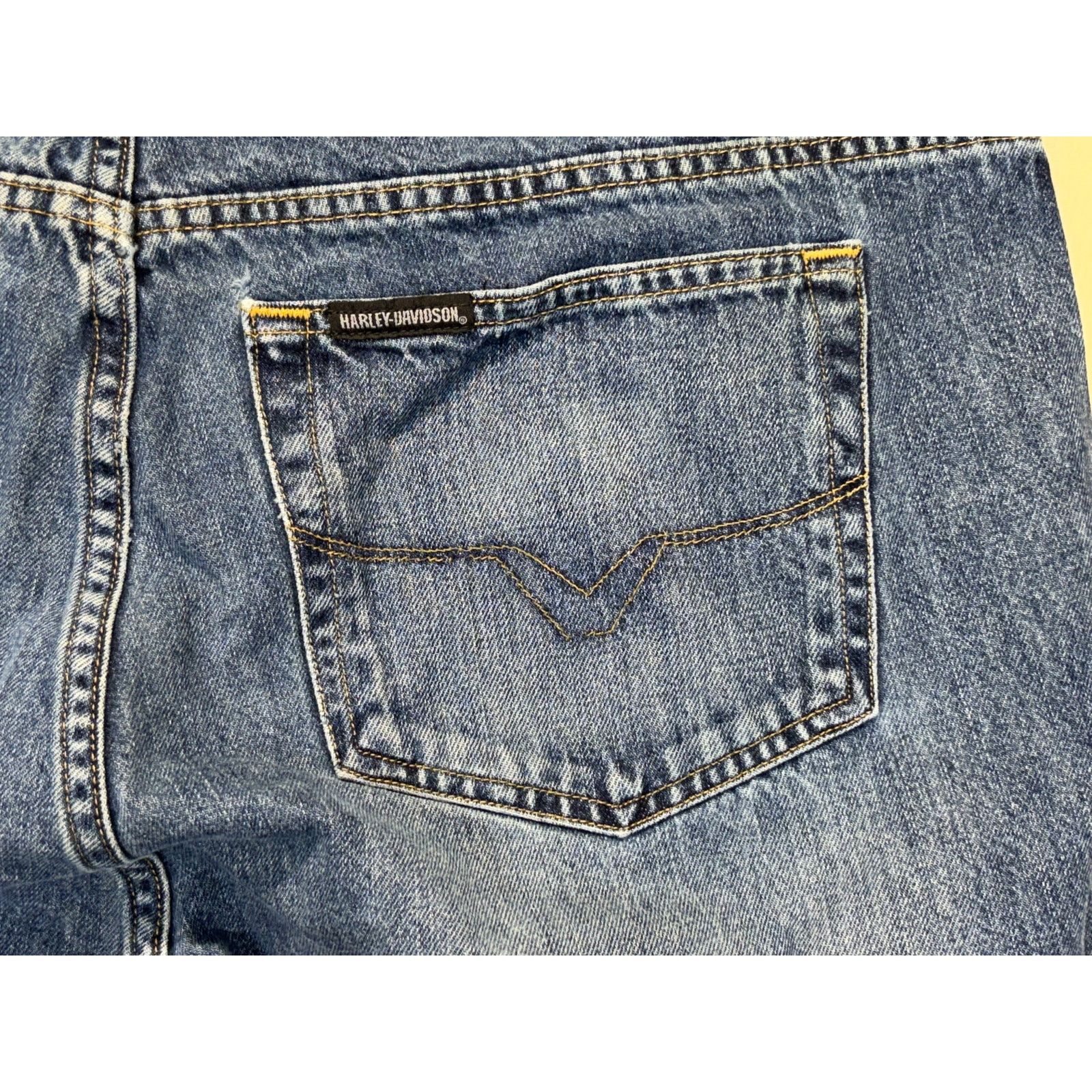 Harley Davidson Harley Davidson Men's Jeans Denim Blue Straight Leg 42x34 Size US 42 / EU 58 - 13 Thumbnail