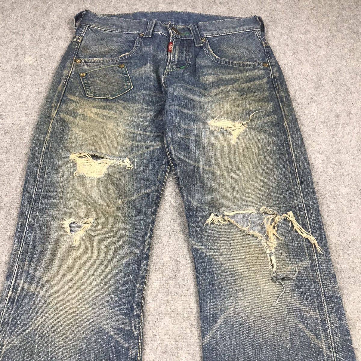 Japanese Brand RIPPED DISTRESSED EDWIN BLUE TRIP DENIM PANTS 145 Size US 28 / EU 44 - 3 Thumbnail