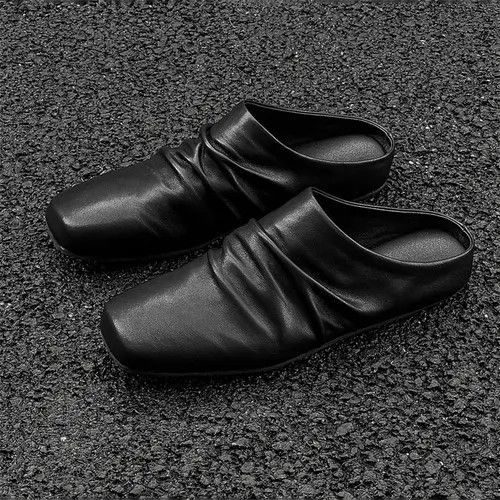 Leather 860Black Genuine Leather Slouch Mules Size US 7 / EU 40 - 7 Thumbnail