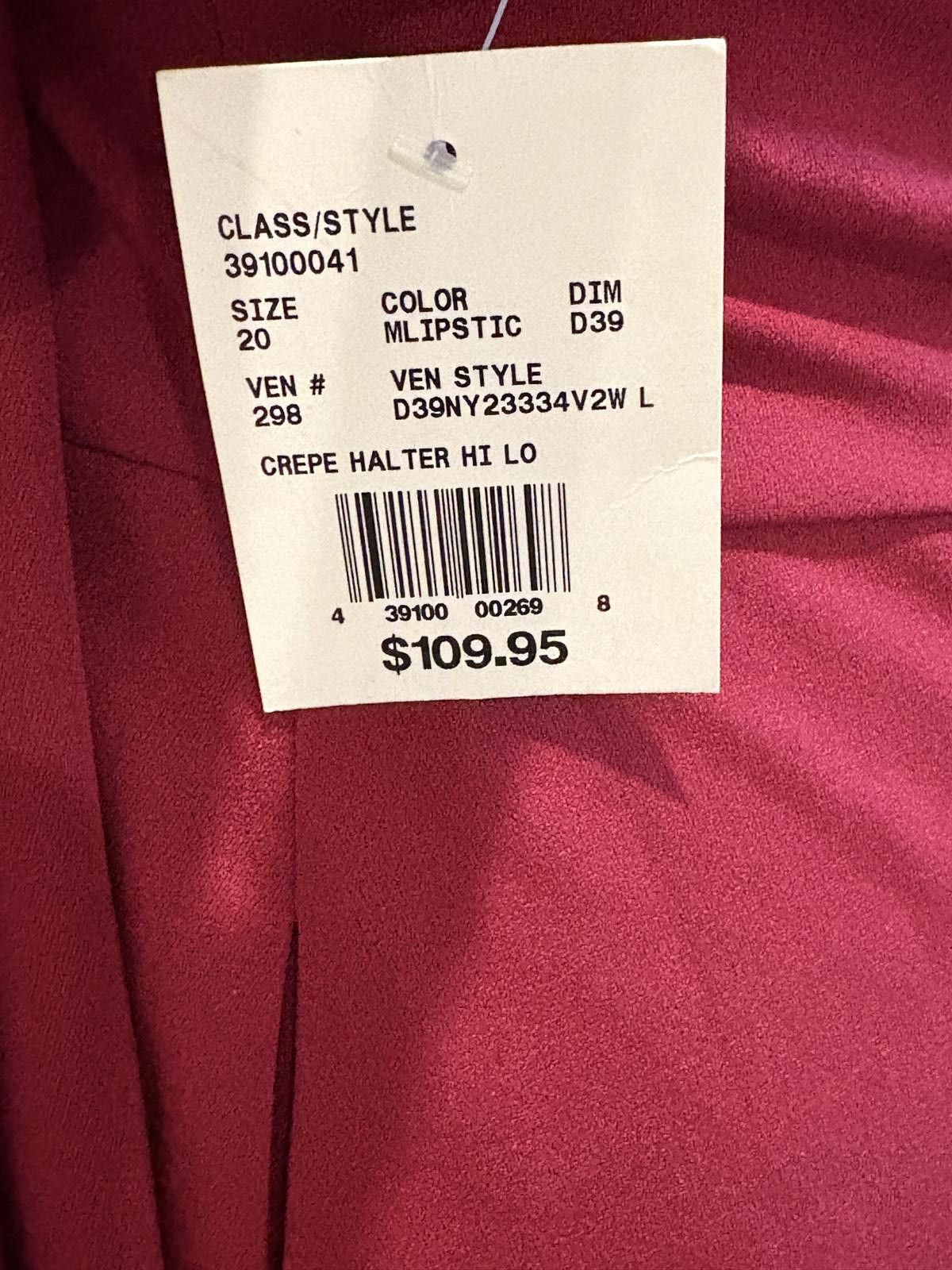Other Burgundy Halter Dress with High-Low Hem Size 3XL / US 20-22 - 5 Thumbnail