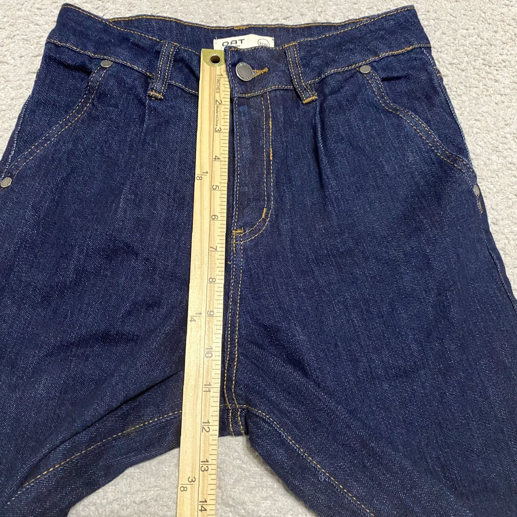 Vintage OAT New York Jeans Womens 2 Blue Denim Wide Leg High Rise Raw Hem Cropped Crop Wide-Leg Jeans Womens M2 LOY? Size 26" / US 2 / IT 38 - 7 Thumbnail