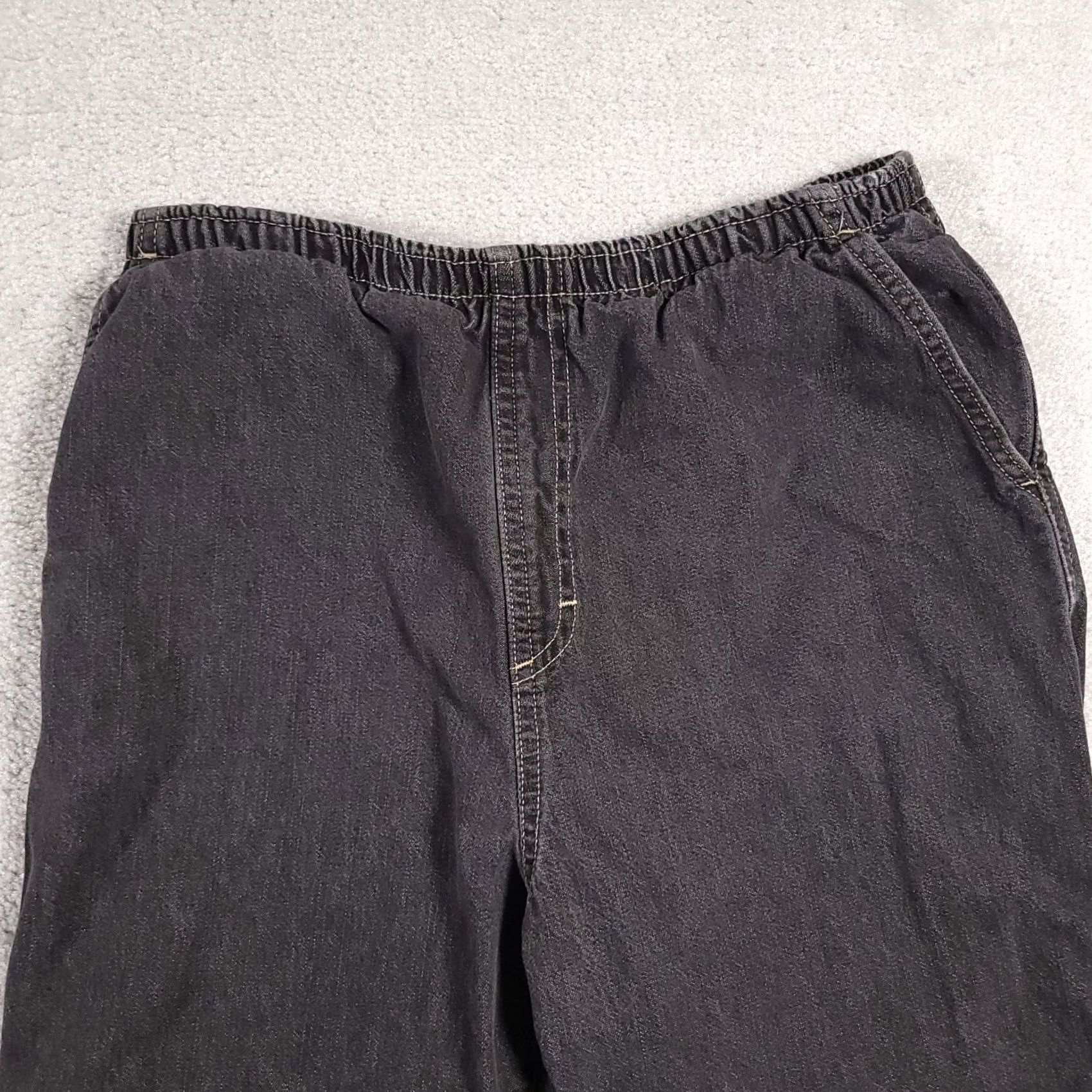Vintage VINTAGE White Stag Elastic Stretch Pull On Pants Womens 10 Charcoal Hemmed 25.5" Size 32" / US 10 / IT 46 - 3 Thumbnail