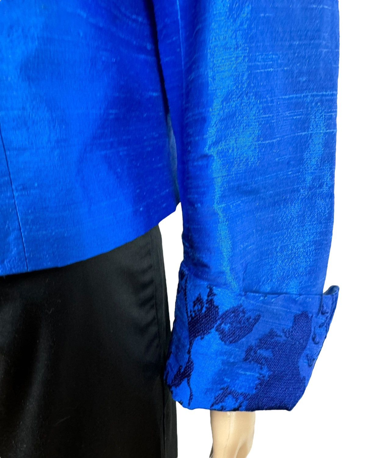 Designer Paule Vasseur Silk Jacket Embroidered Details size FR46 Size XL / US 12-14 / IT 48-50 - 8 Thumbnail