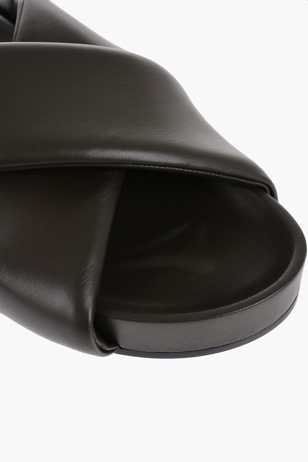 Jil Sander og1mm0625 Criss Cross Designed Leather Sandals in Black Size US 9 / EU 42 - 4 Thumbnail