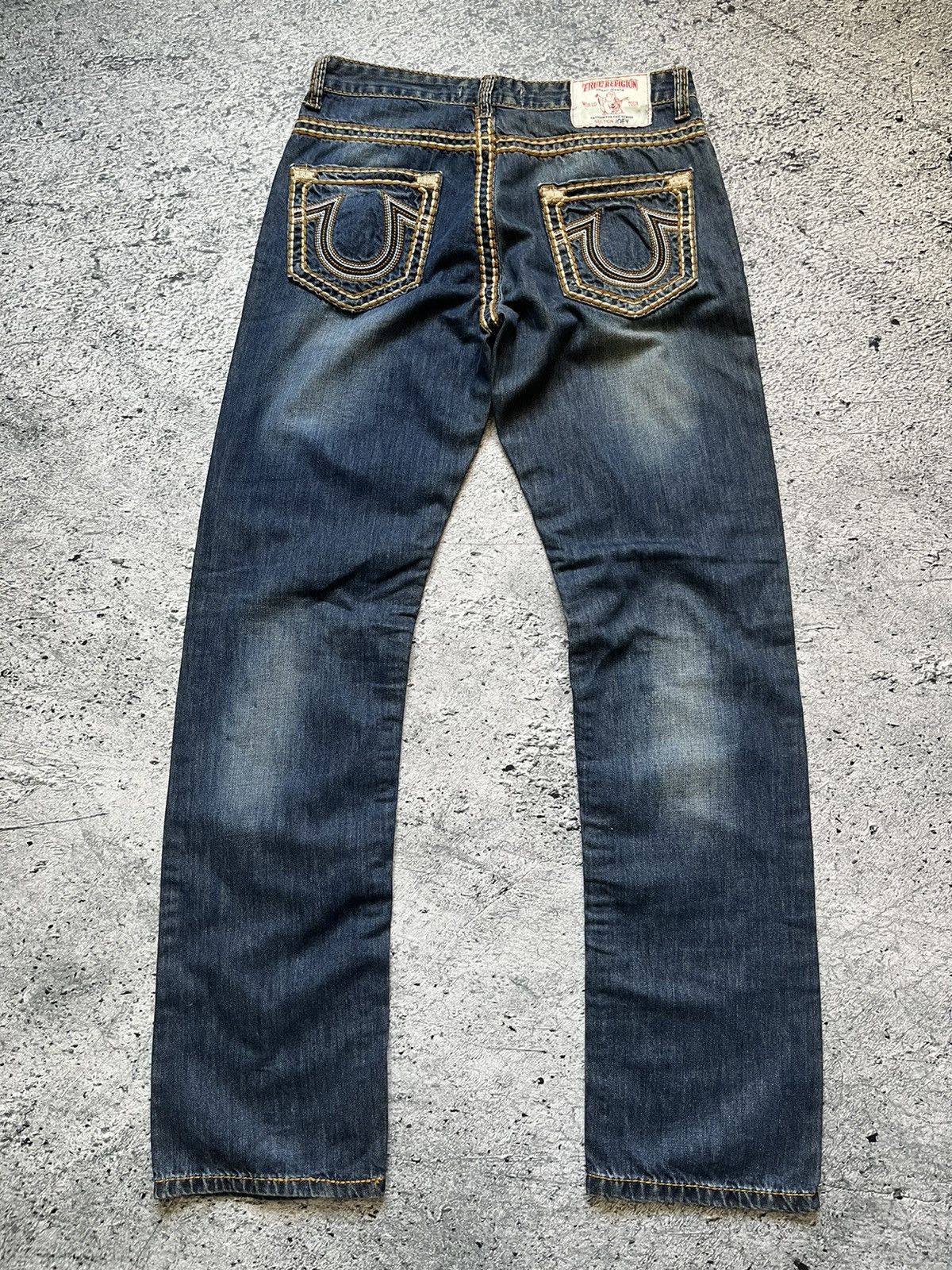 True Religion vintage baggy jeans distressed faded dirty