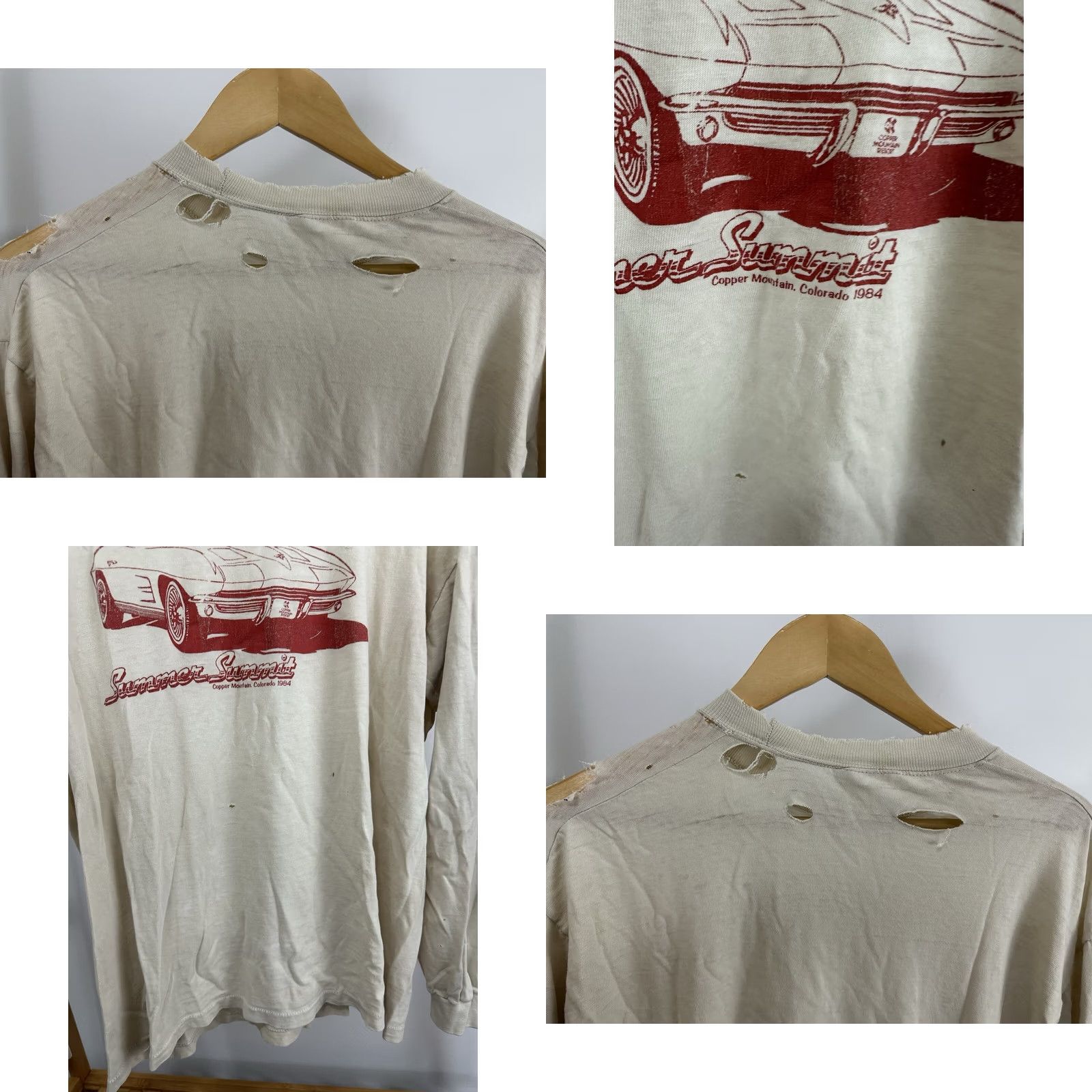 Vintage VINTAGE 80s Corvette Summer Summit LS T-Shirt L Cream Mens Size US L / EU 52-54 / 3 - 8 Thumbnail