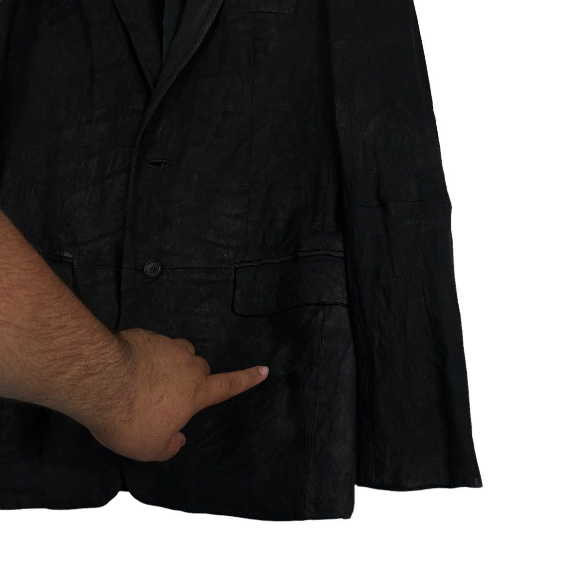 Issey Miyake 🔥VTG ISSEY MIYAKE SHEEPSKIN LEATHER JACKET DOUBLE BREAST Size US M / EU 48-50 / 2 - 10 Thumbnail