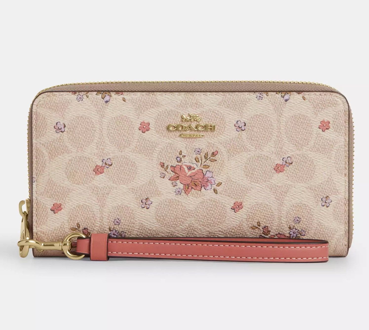 Long Zip Around Wallet With Floral Print CAO88