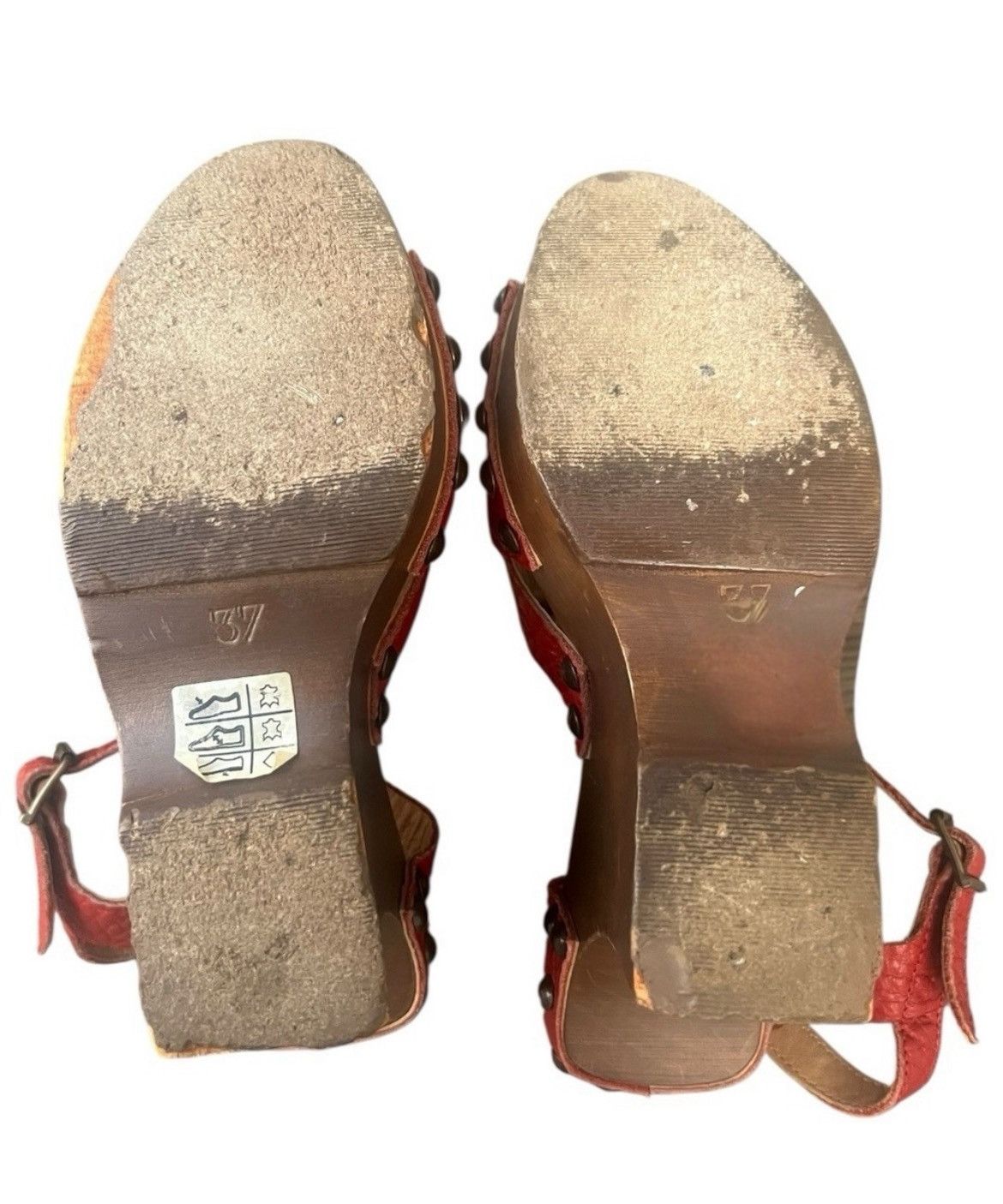 Marni Marni Studded Platform Sandals – Red Leather & Burlap Size 7 Size US 7 / IT 37 - 7 Thumbnail