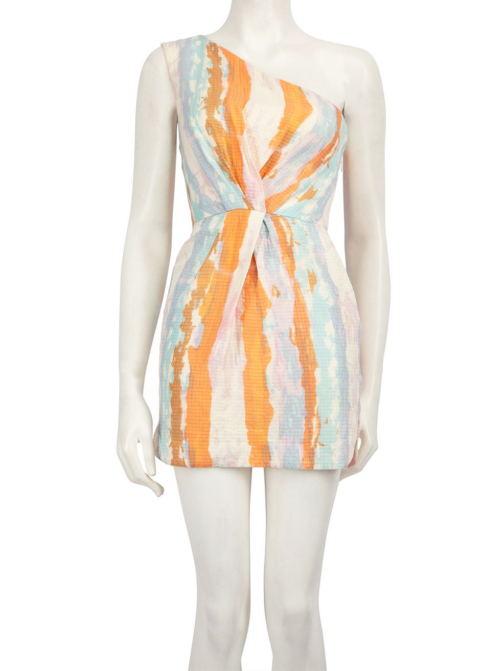 image of Zimmermann Tie-Dye Silk One Shoulder Mini Dress, Women's (Size Small)