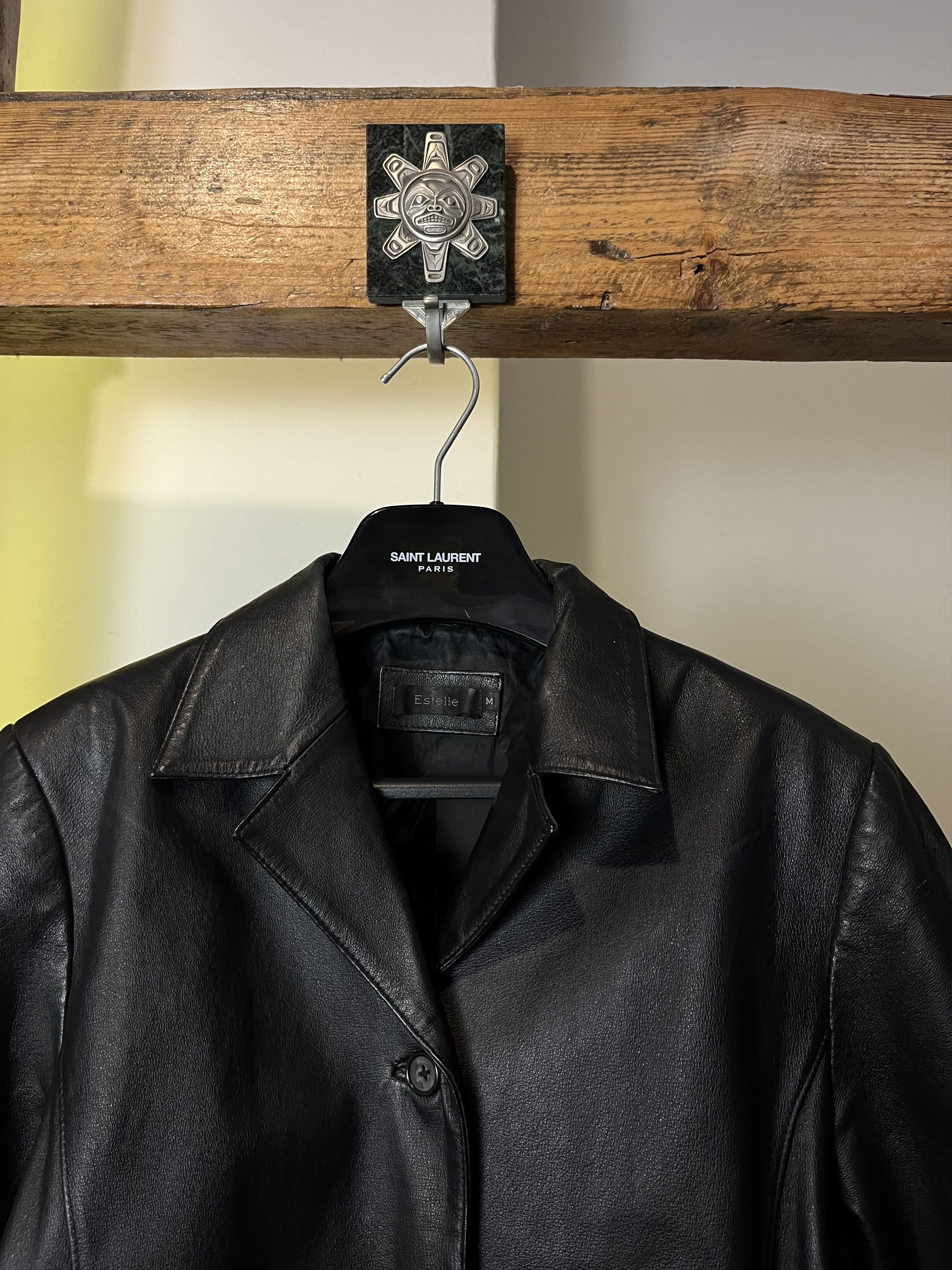 Genuine Leather × Vintage Vintage 90s Soft Real Leather Coat Size M / US 6-8 / IT 42-44 - 4 Thumbnail