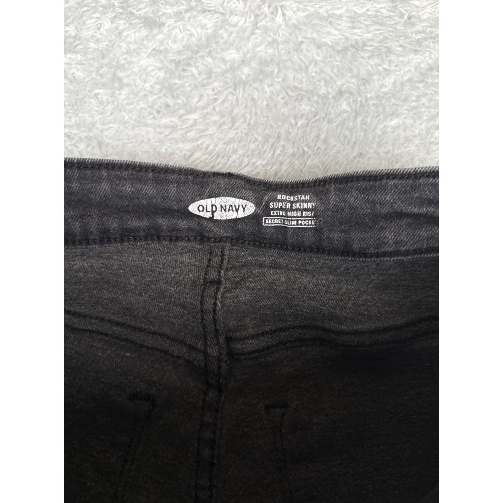 Old Navy VINTAGE Old Navy Jeans Womens 8 Gray Denim Super Skinny Rockstar Extra High Rise 26x26 Size 30" / US 8 / IT 44 - 6 Thumbnail