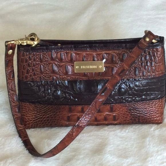 BRAHMIN Womens Brown TWO TONED MINI HANDBAG Size-9