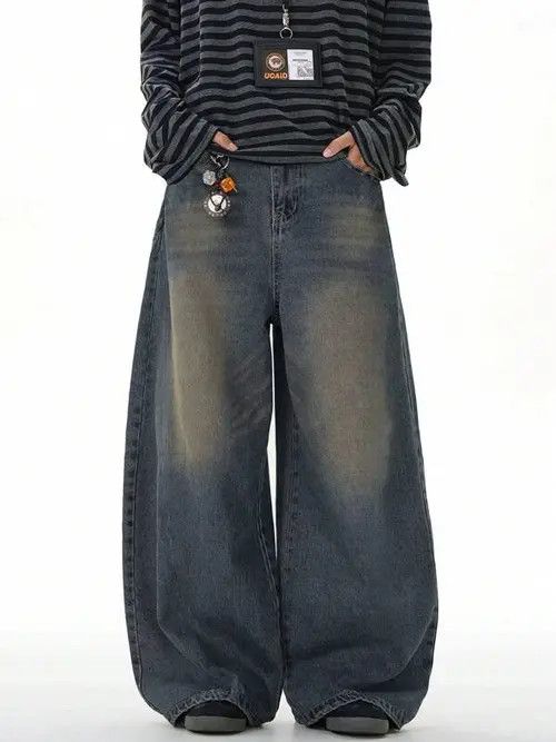 Japanese Brand × Vintage VIntage RETRO 90s baggy denim jeans Size US 30 / EU 46 - 1 Thumbnail
