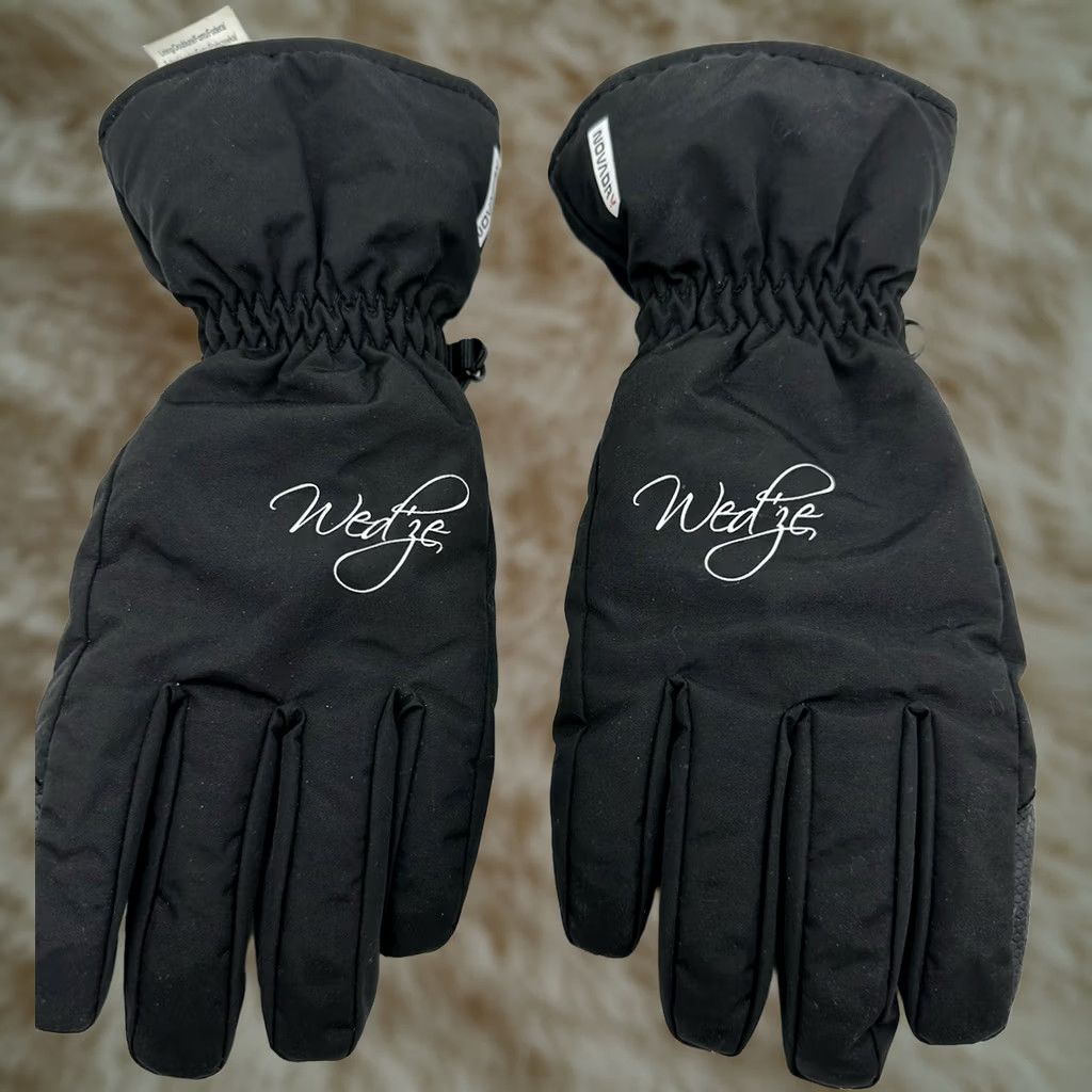 Vintage Oxylane Gloves Winter Warm Outdoor Padded Fleece Lined Ski Work Action Small Unisex Adults Black Polyester Wrist Glove Womens Mens Size US S / EU 44-46 / 1 - 1 Thumbnail