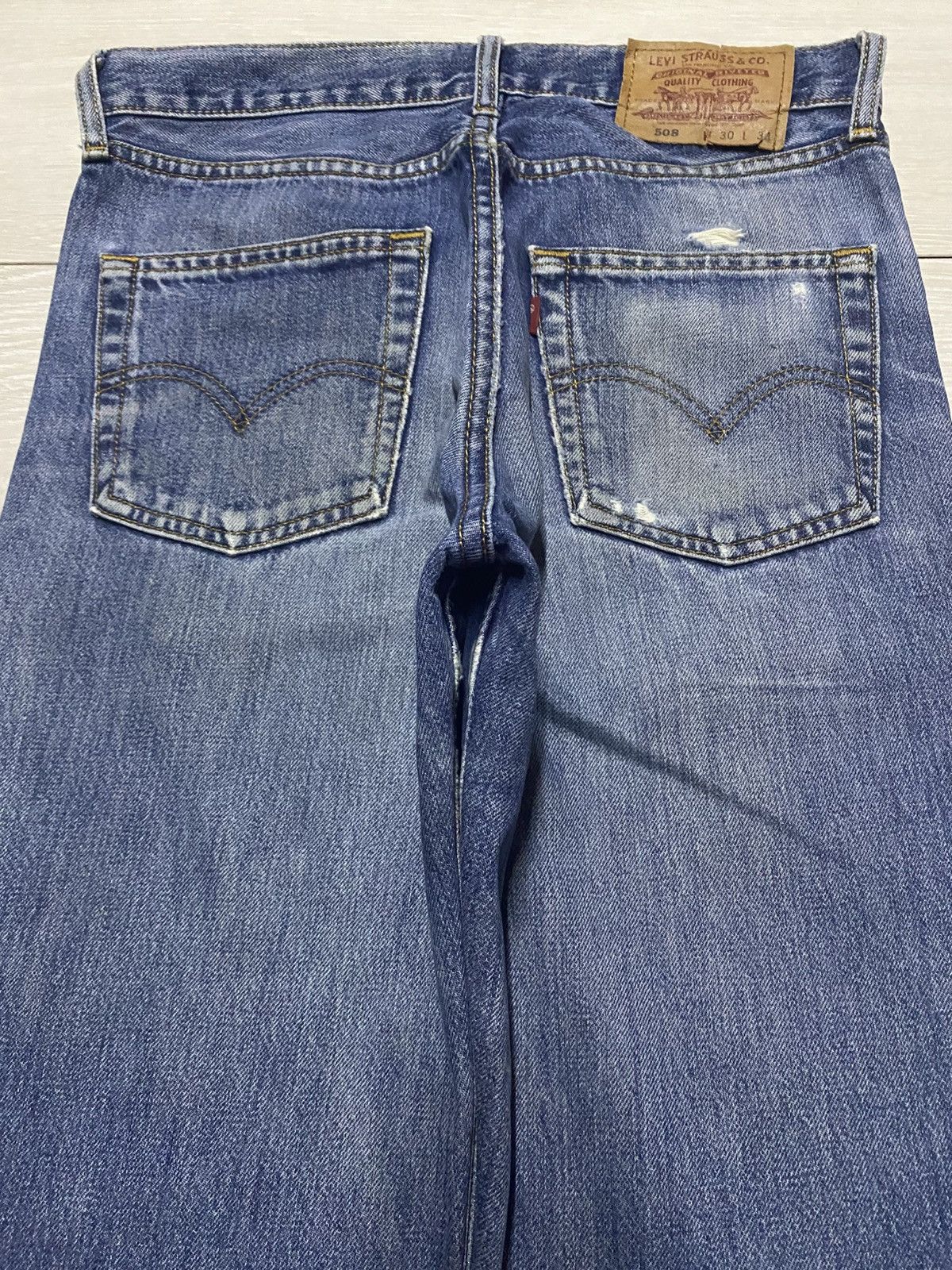 Vintagw Levis 508 90s Faded Wash Distressed Loose Jeans