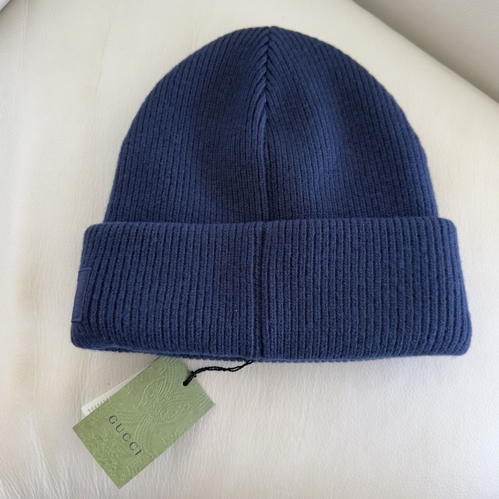 Gucci New Authentic Gucci Knit Wool Hat Beanie With Patch Navy Blu Size ONE SIZE - 6 Thumbnail
