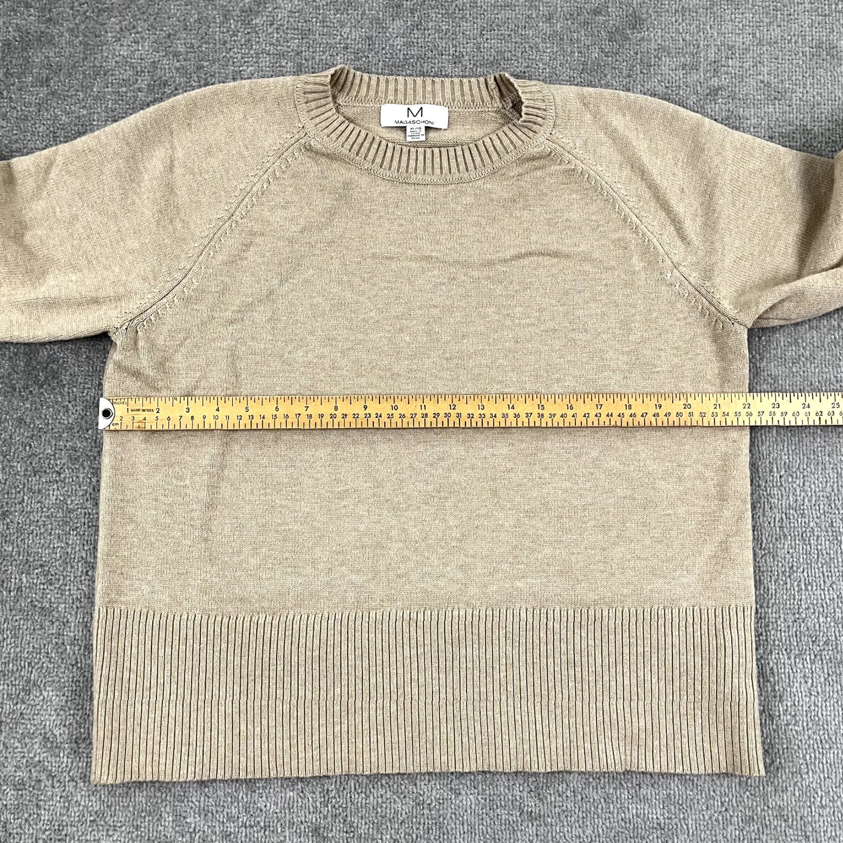 Vintage MAGASCHONI Sweater Women XL Brown Knit Crew Neck Pullover Stretch Casual Size XL / US 12-14 / IT 48-50 - 4 Thumbnail