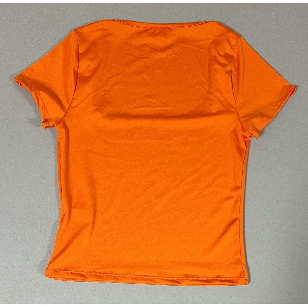 Japanese Brand Orange Square-Neck Short Sleeve Shirt Top Blouse Size S 🧡✨ Size S / US 4 / IT 40 - 4 Thumbnail