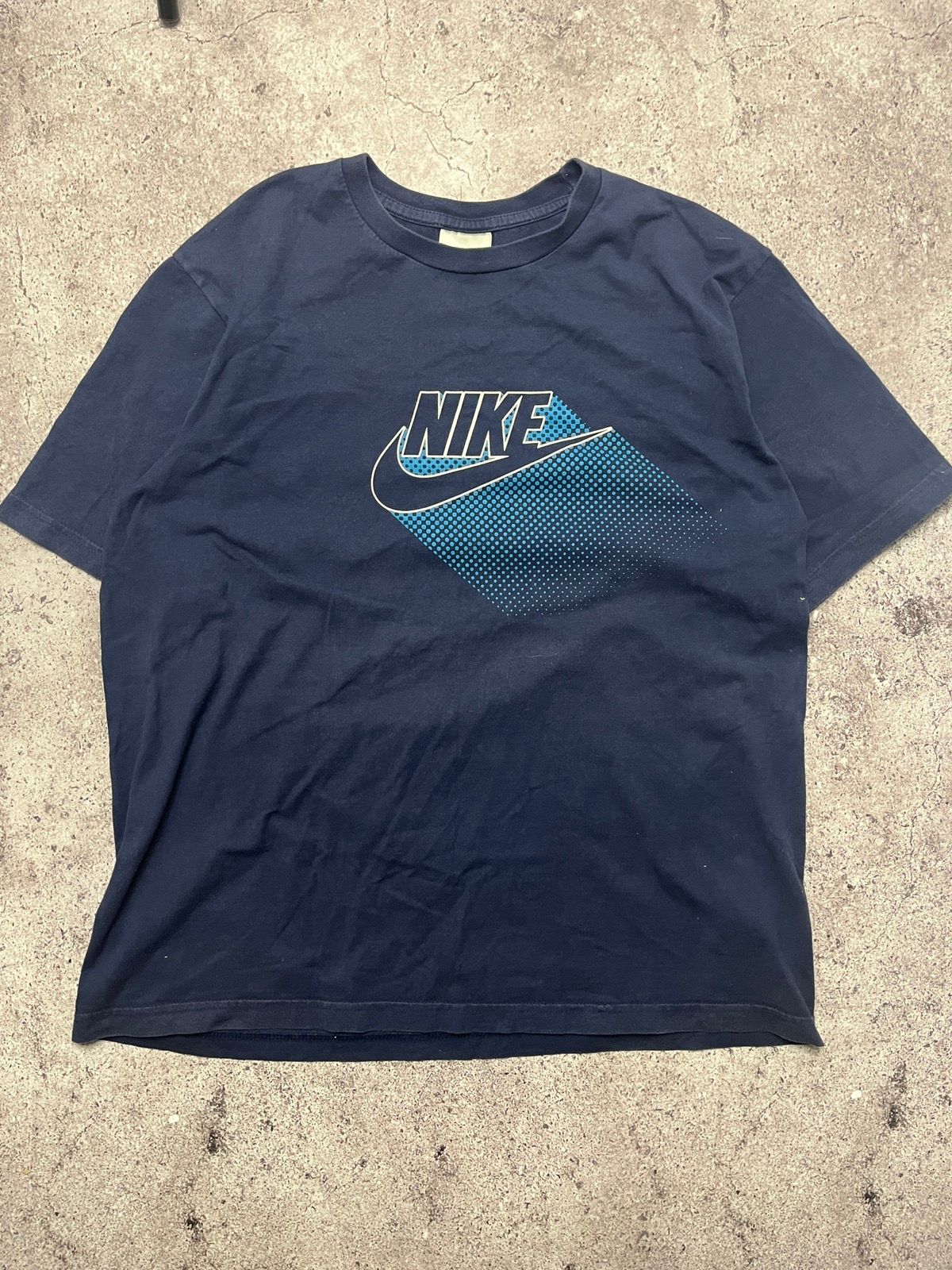 Pre-owned Nike X Vintage Nike Vintage Center Logo T-shirt In Blue