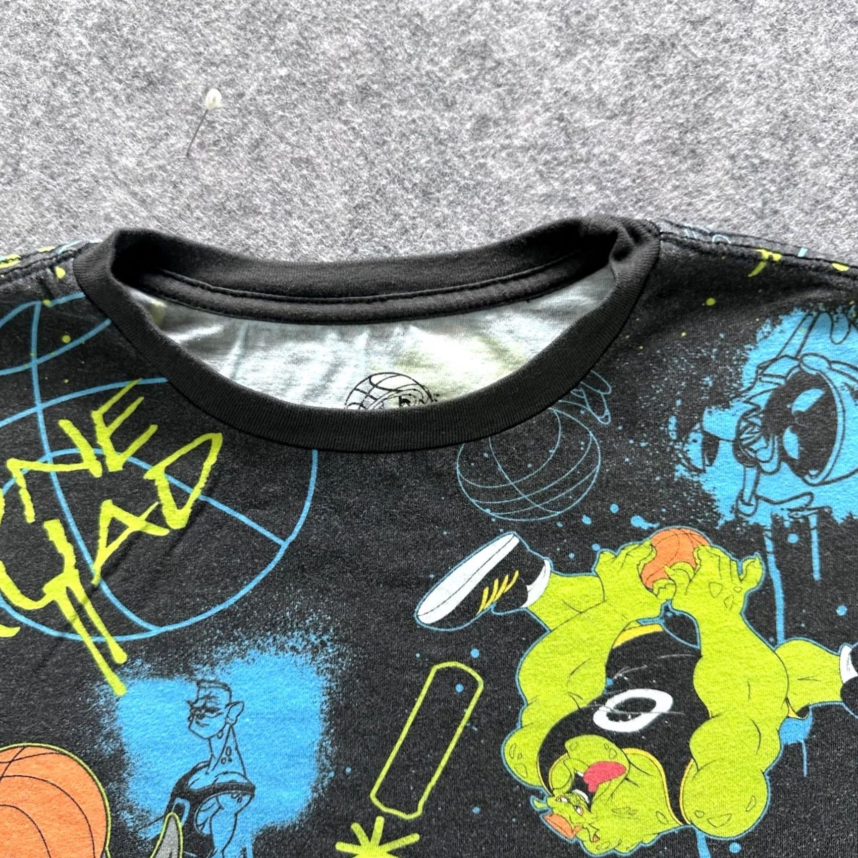 Vintage Space Jam Shirt Mens L Black Tune Squad All Over Bugs Bunny Monstars Graphic Tee Size US L / EU 52-54 / 3 - 3 Thumbnail