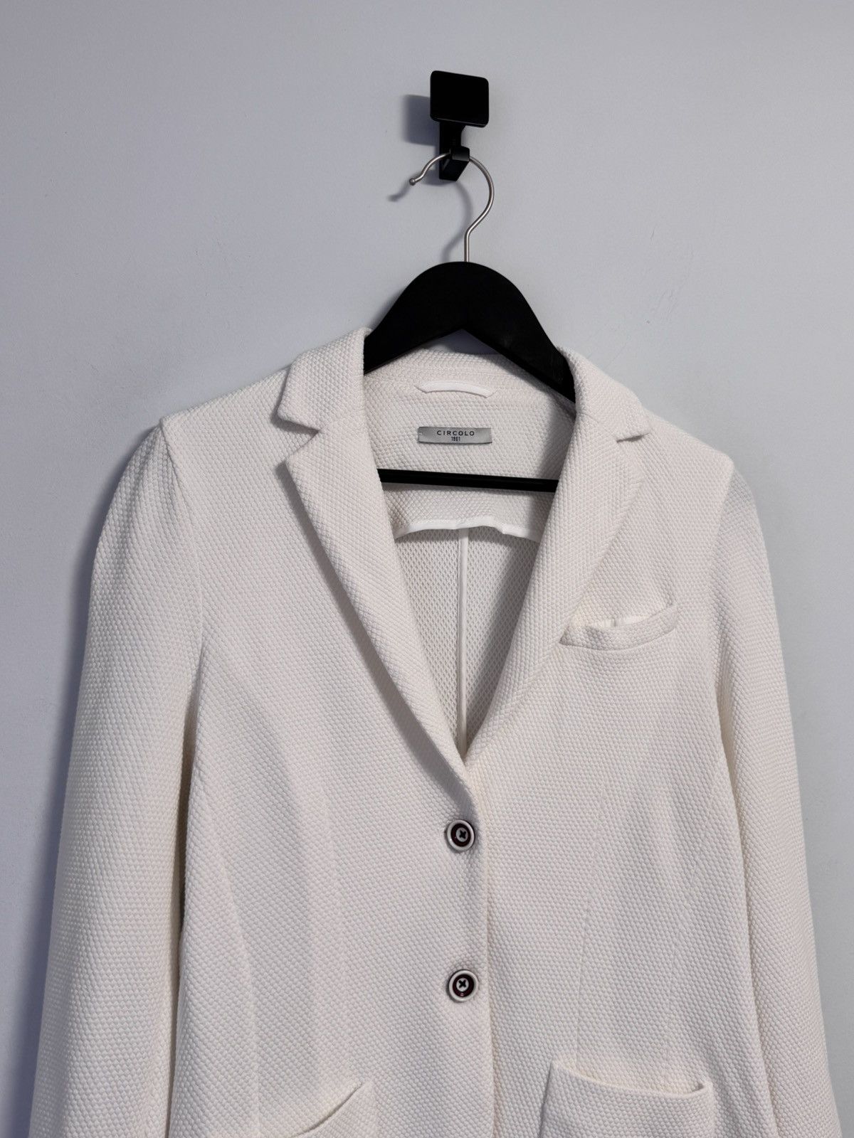 Circolo 1901 CIRCOLO 1901 RARE WHITE COTTON BLEND SOLID BLAZER JACKET Size M / US 6-8 / IT 42-44 - 2 Thumbnail