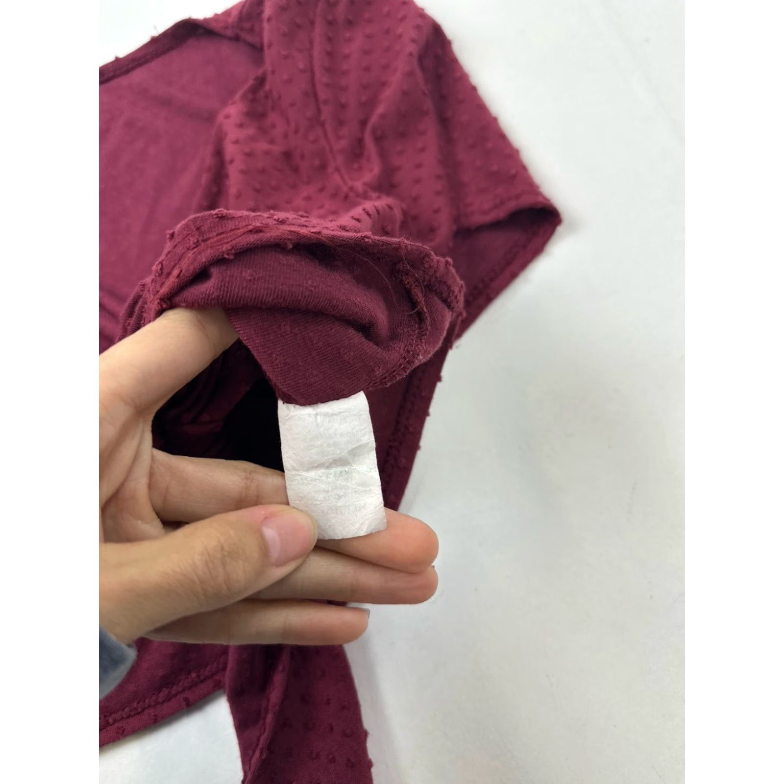 Vintage Livi By Olivia Rae Top Women M Medium Burgundy Tie Front Blouse V-Neck Short Sleeve Cropped Size M / US 6-8 / IT 42-44 - 4 Thumbnail