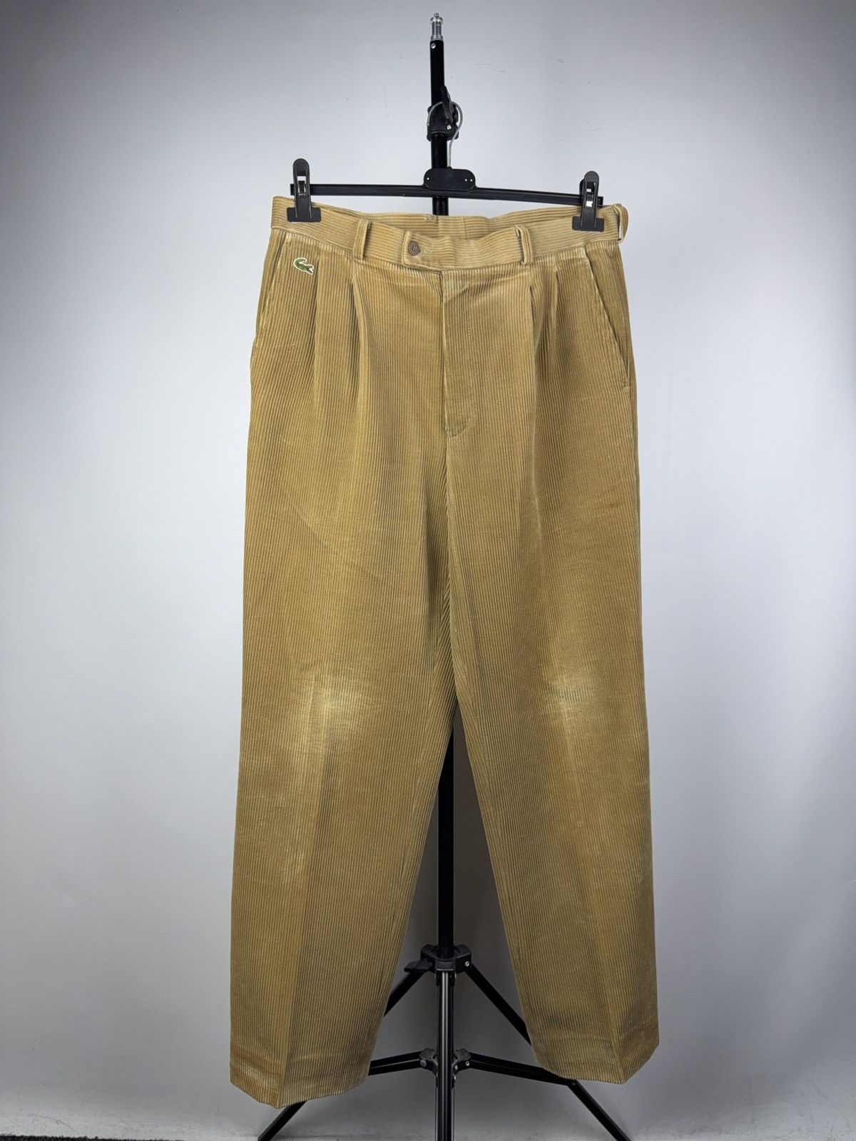 Lacoste Vintage 80s Retro Lacoste France Corduroy Pleated Pants Size US 31 - 1 Thumbnail