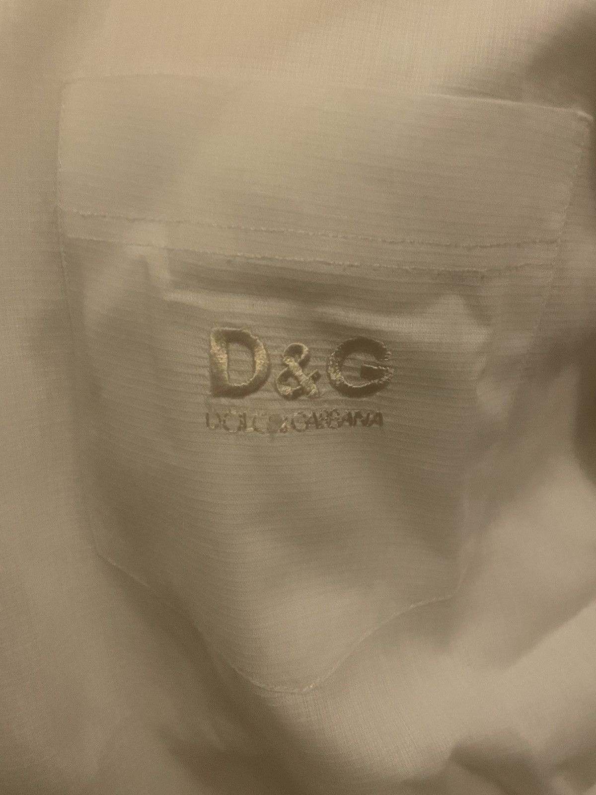 Dolce & Gabbana VTG Dolce & Gabbana White Button Down Logo Pocket Embroider Size US M / EU 48-50 / 2 - 3 Thumbnail