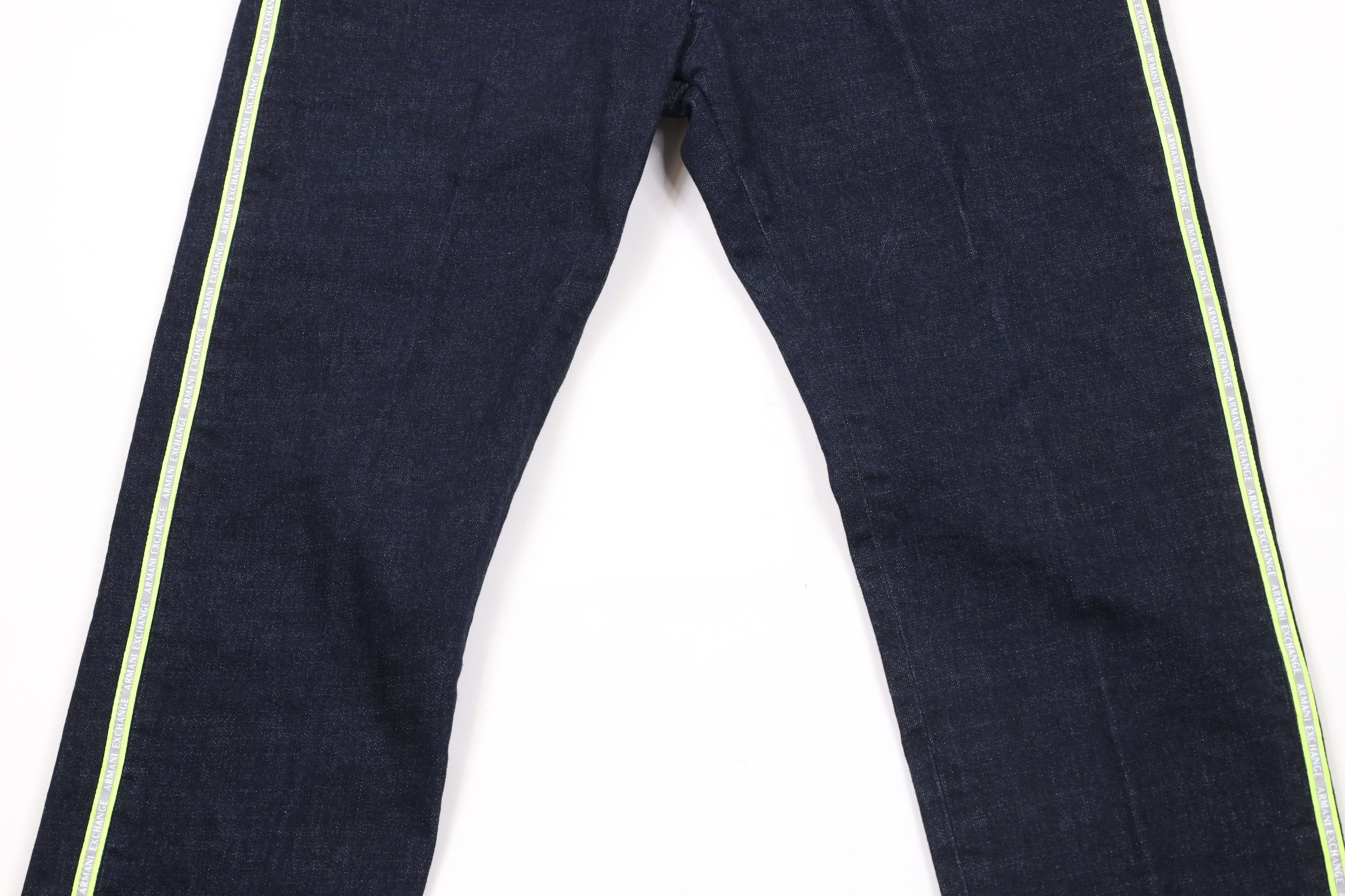 Armani Exchange × Vintage Armani Exchange Fit Spell Out Reflective Stripe Denim Jeans Size US 34 / EU 50 - 3 Thumbnail