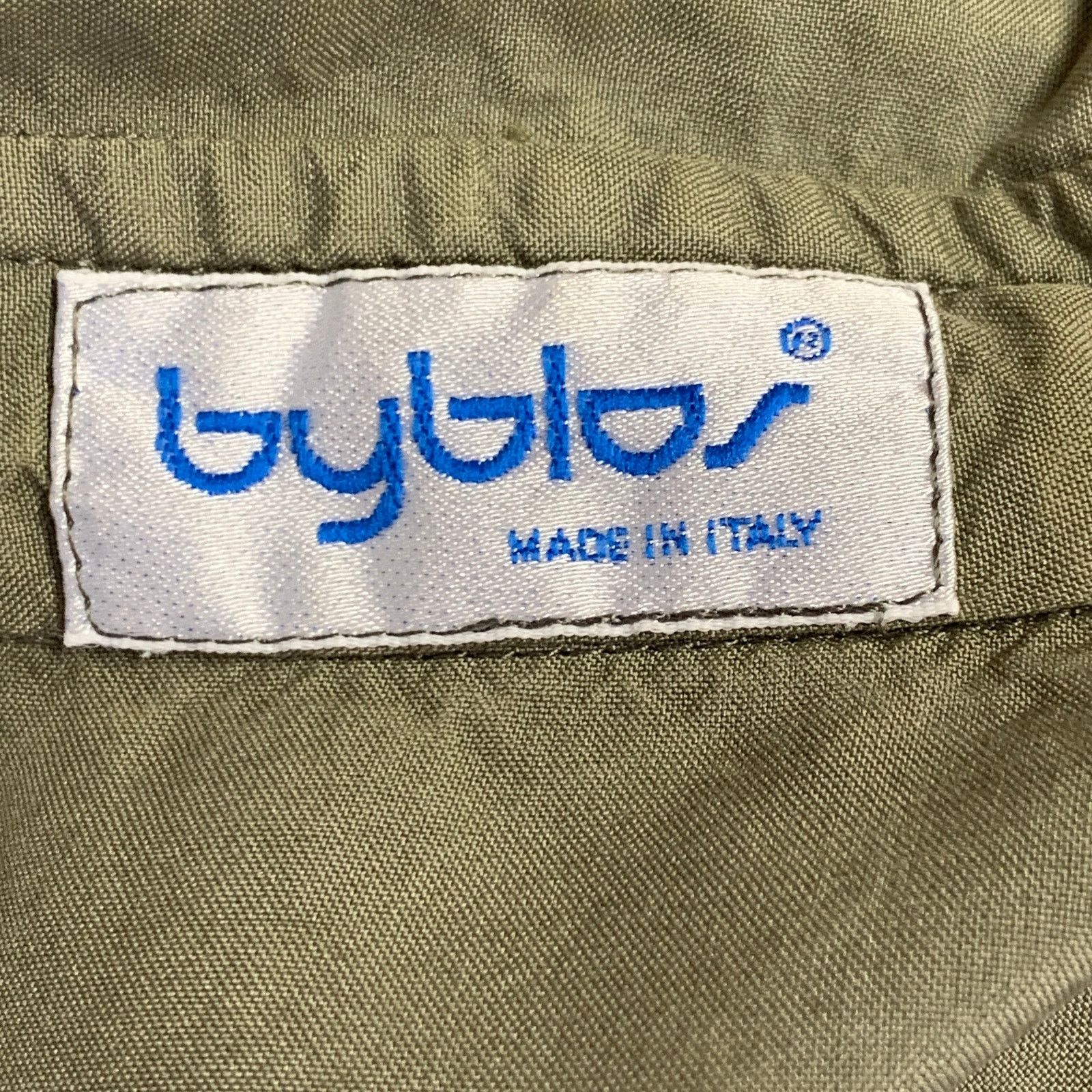 Byblos Green Olive Silk One Pocket Short Sleeve Shirt Size US S / EU 44-46 / 1 - 3 Thumbnail