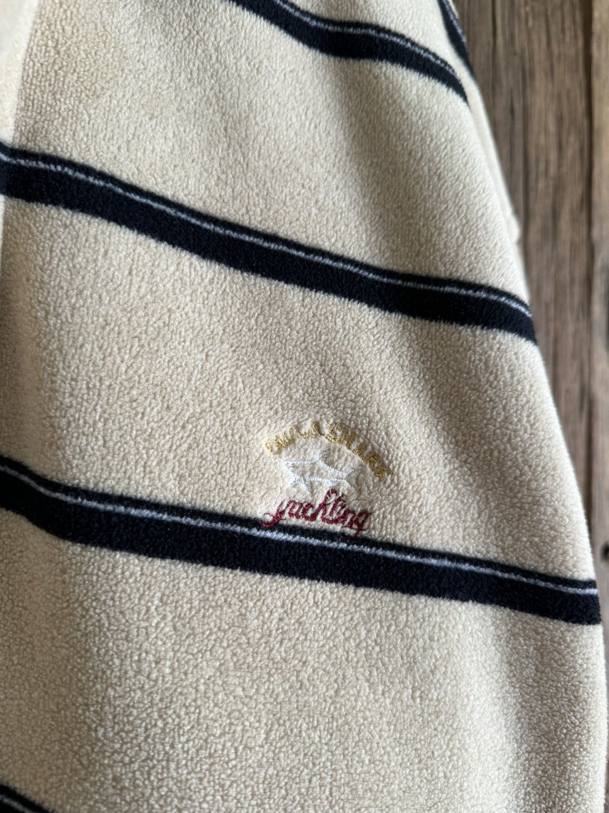 Paul & Shark × Vintage Vintage 90s Paul & Shark Teddy Fleece Long Sleeve Polo Size US L / EU 52-54 / 3 - 4 Thumbnail