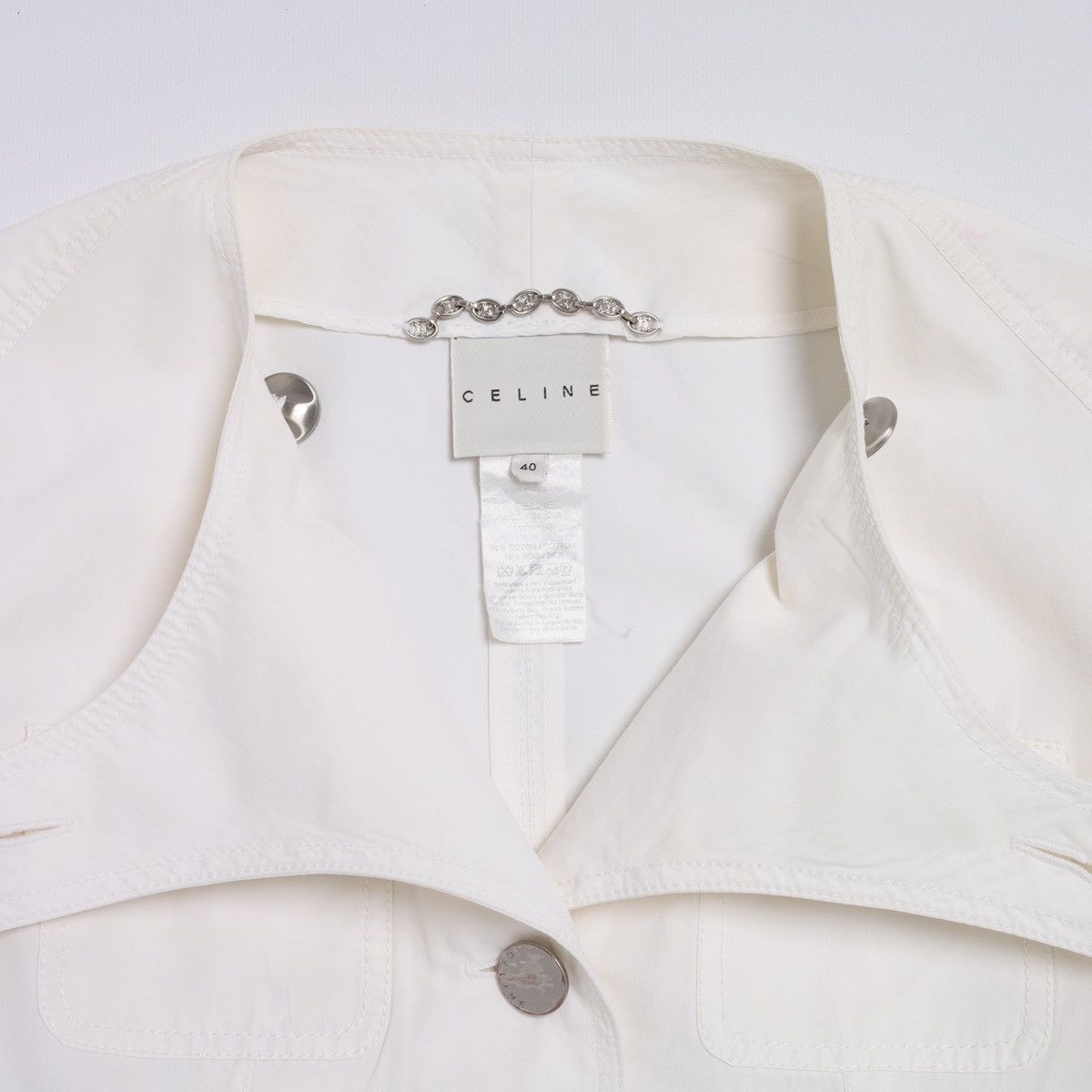 Celine Celine White Cotton Blazer Jacket size 40 Size M / US 6-8 / IT 42-44 - 13 Thumbnail