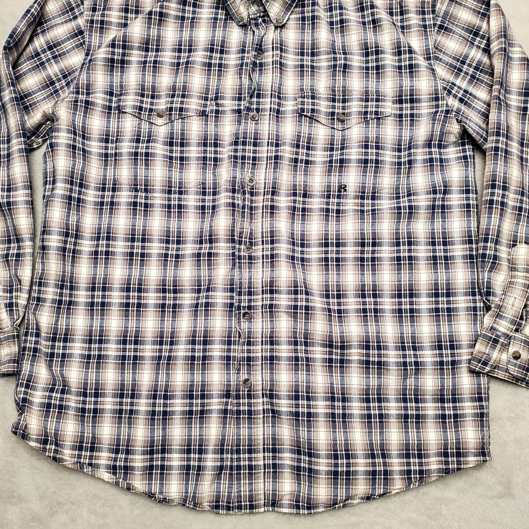 Roper Roper Shirt Mens Large Blue Plaid Long Sleeve Button Western Cowboy Rodeo Casual Size US L / EU 52-54 / 3 - 2 Thumbnail