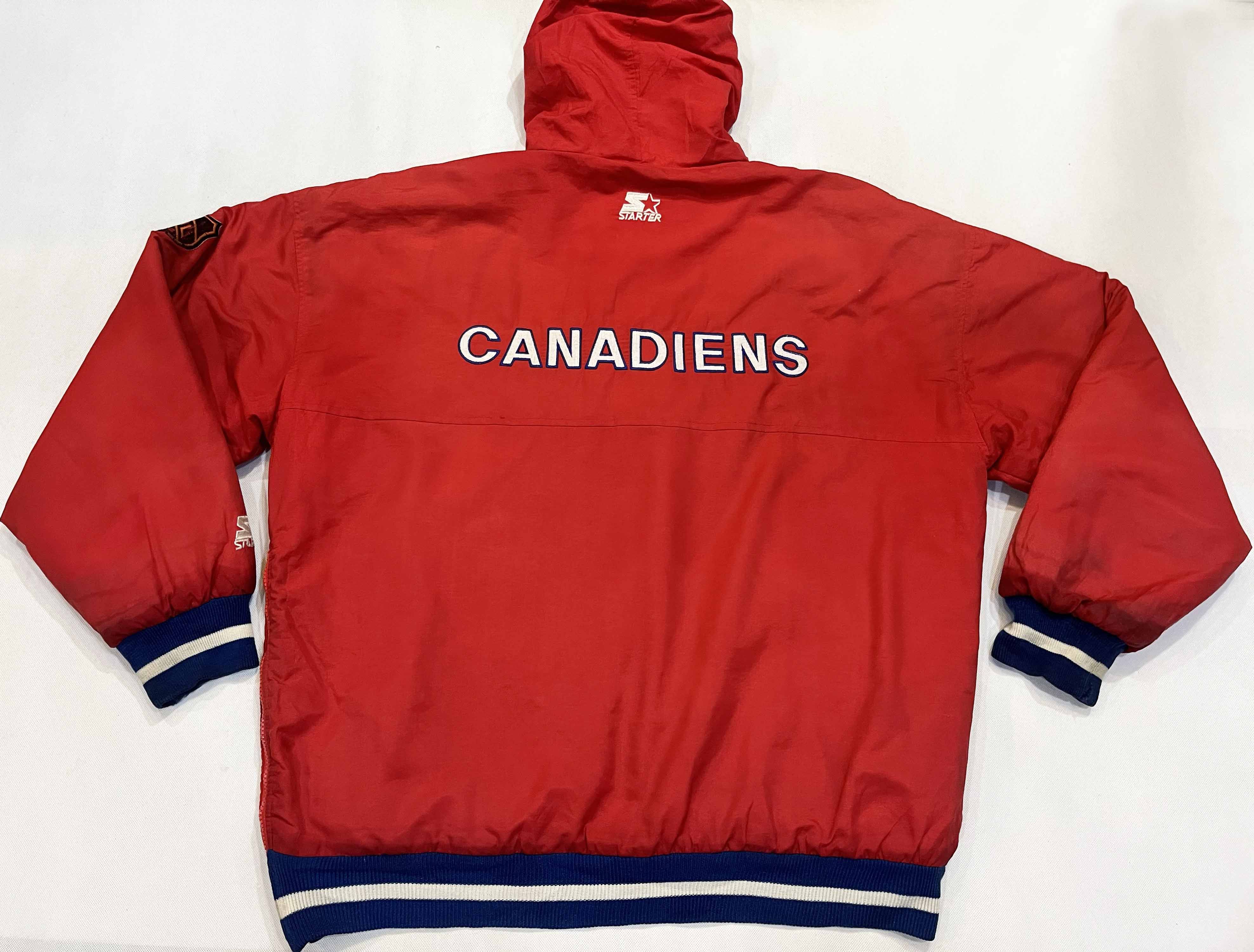 NHL × Starter × Vintage Vintage Starter NHL Montreal Canadiens Full Zip Jacket Size US L / EU 52-54 / 3 - 4 Thumbnail