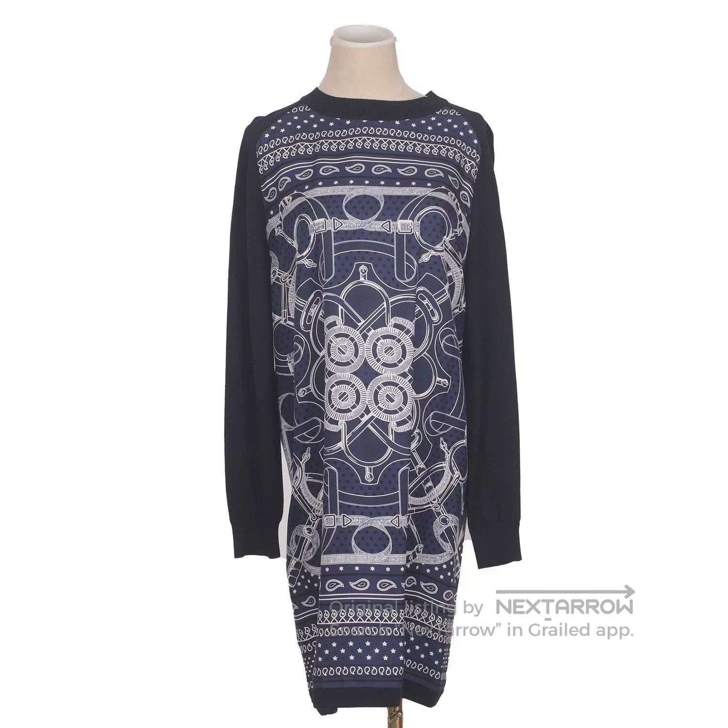 Hermes hermes long sleeve dress with patterns. Size M / US 6-8 / IT 42-44 - 1 Thumbnail