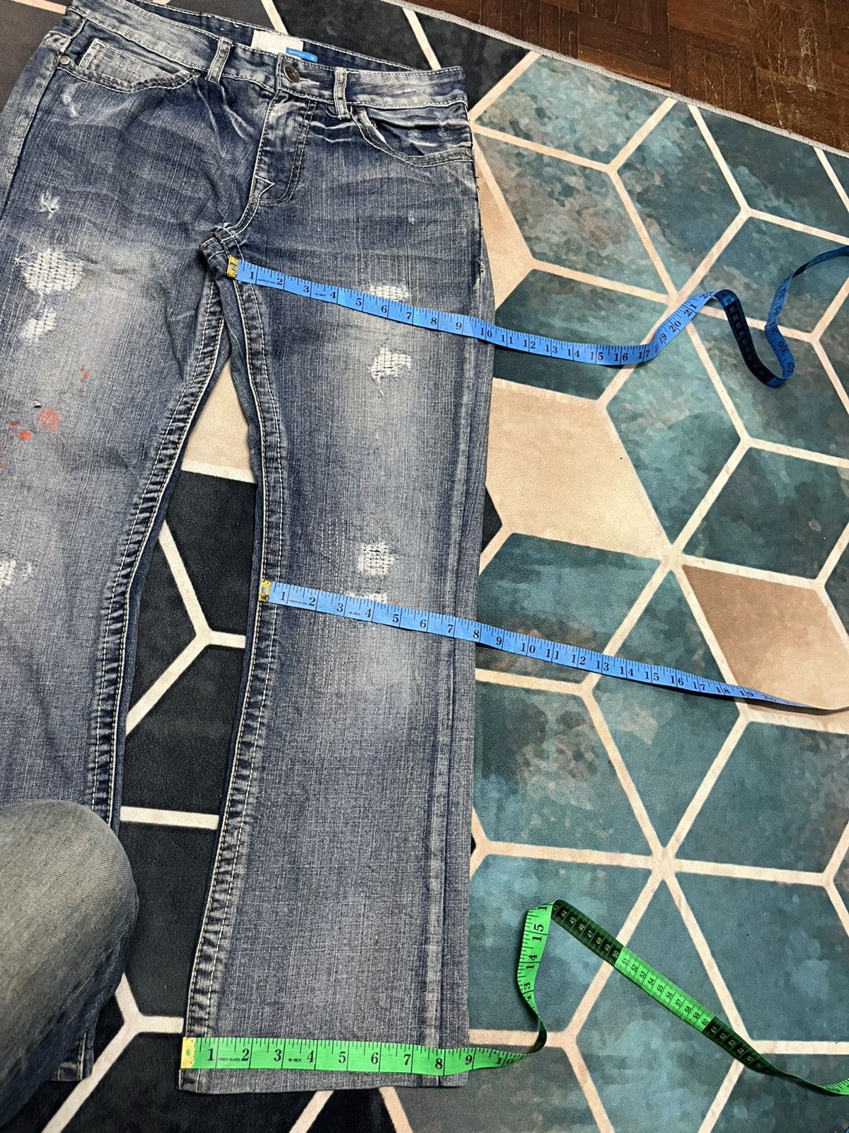 Blue Blue Japan 💥Urban Heritage FLARE Bootcut Distressed Jeans Size US 30 / EU 46 - 14 Thumbnail