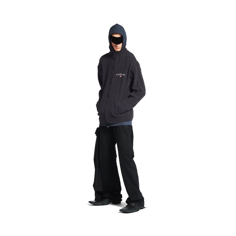 Balenciaga o1in1g0526 Hybrid Zip-Up Cardigan in Black Size US L / EU 52-54 / 3 - 4 Thumbnail