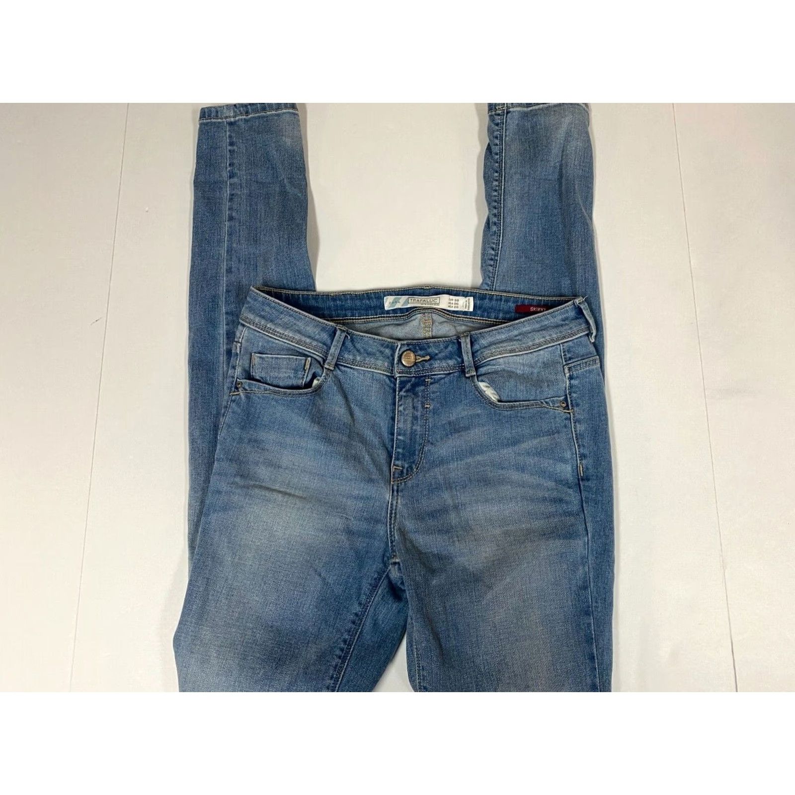Zara Zara Jeans 6 Skinny Blue Light Trafaluc Denim Zip Pockets Cropped Size 28" / US 6 / IT 42 - 2 Thumbnail
