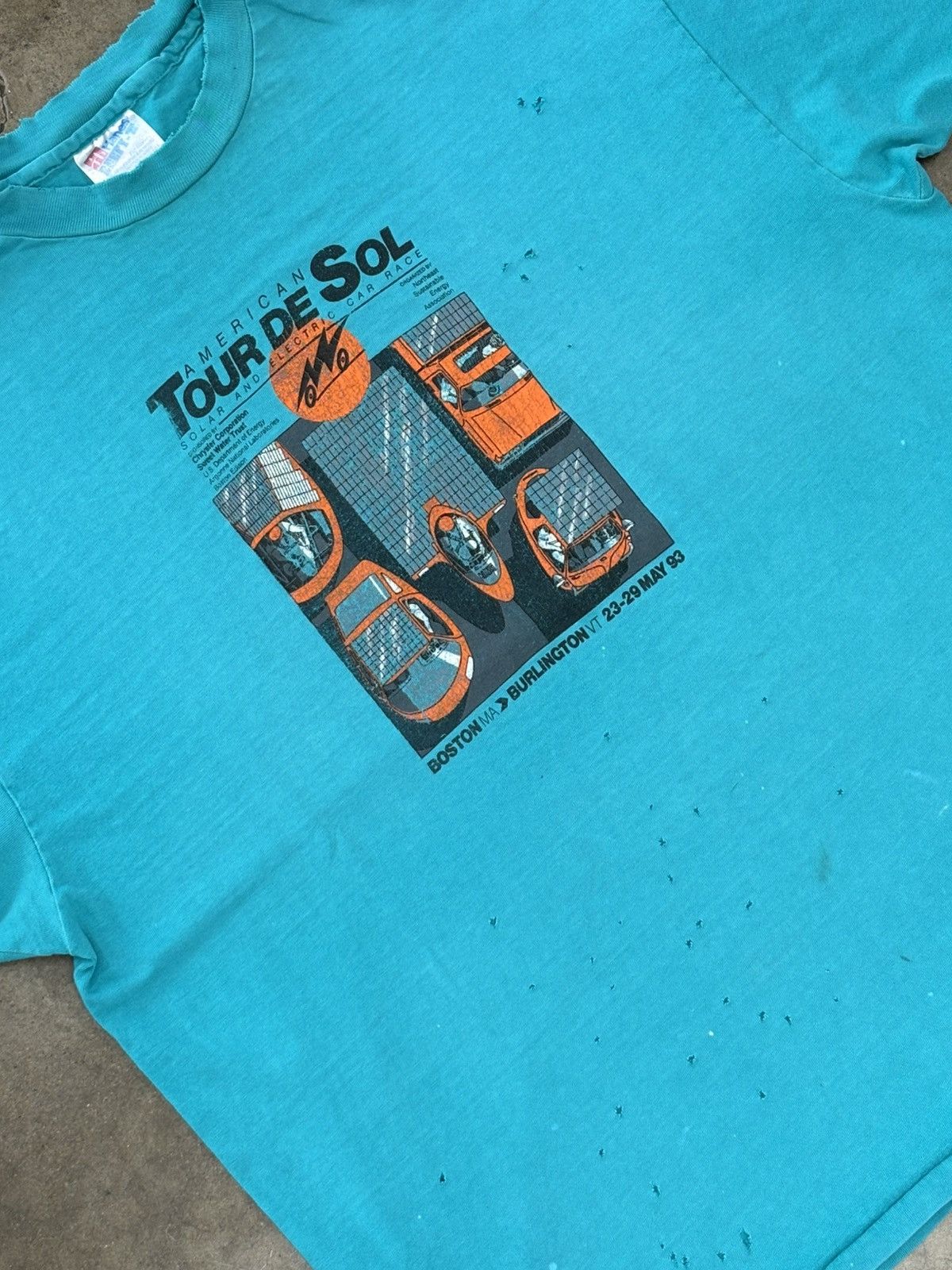 Vintage Vintage 1993 American Tour De Sol Race Single Stitch Tee XL Size US XL / EU 56 / 4 - 1 Thumbnail