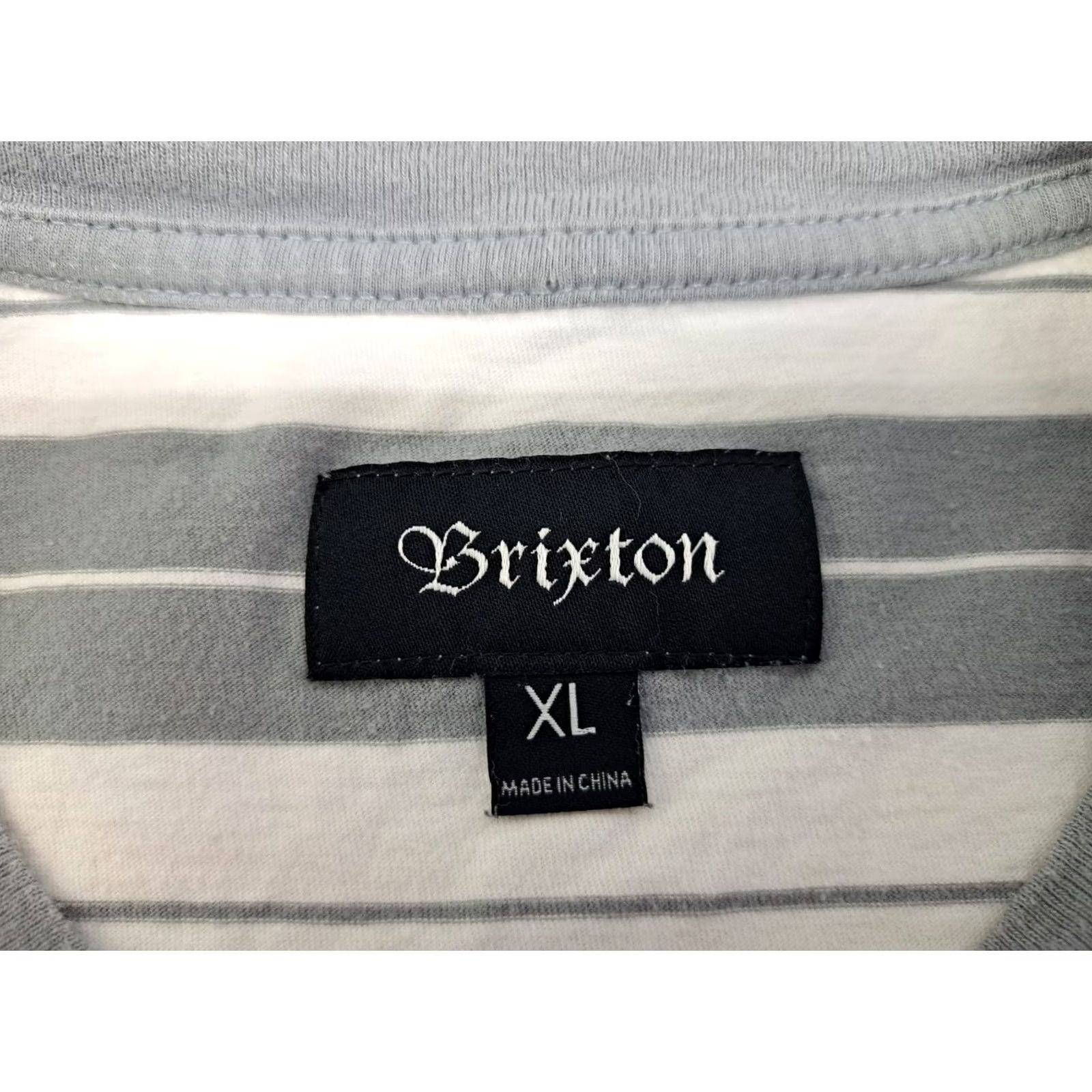 Brixton Brixton Shirt Mens XL Gray/White Long Sleeve Logo Crew Neck Woven Cotton Blend Regular Fit Skate Pattern Size US XL / EU 56 / 4 - 2 Thumbnail
