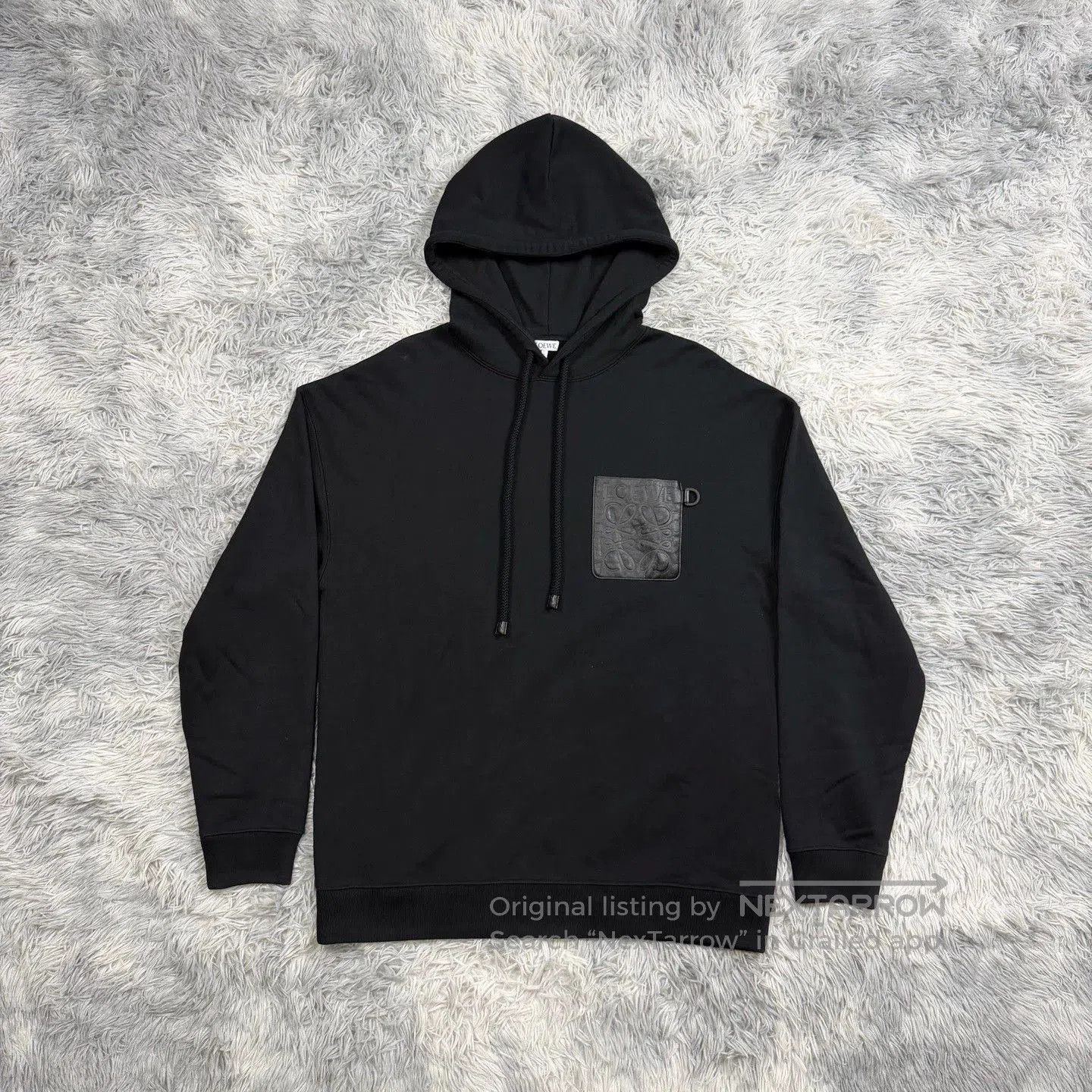 black logo hoodie from loewe.