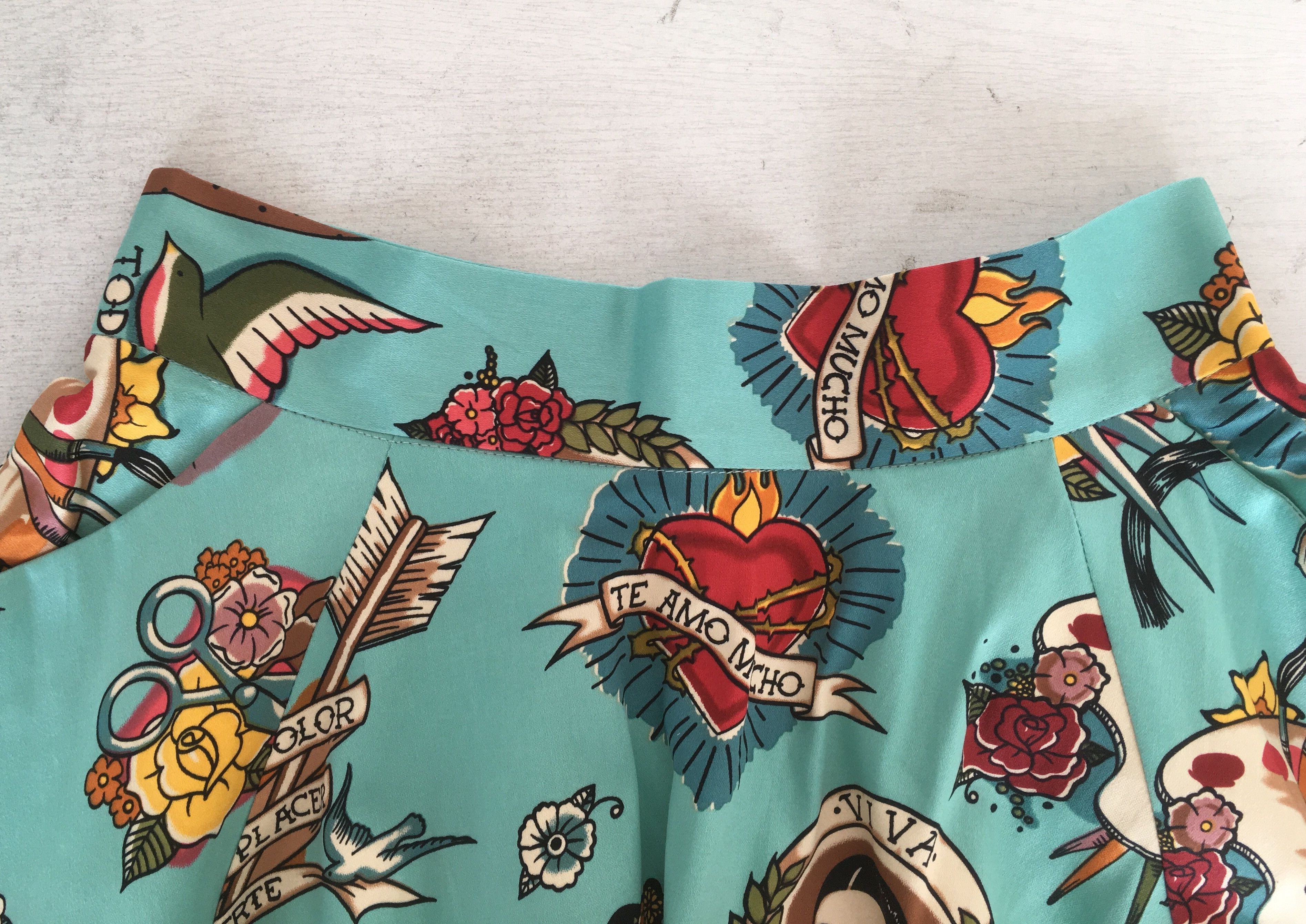 Other VIntage Retro Style Print Casual Circle Skirts Size 28" / US 6 / IT 42 - 2 Thumbnail