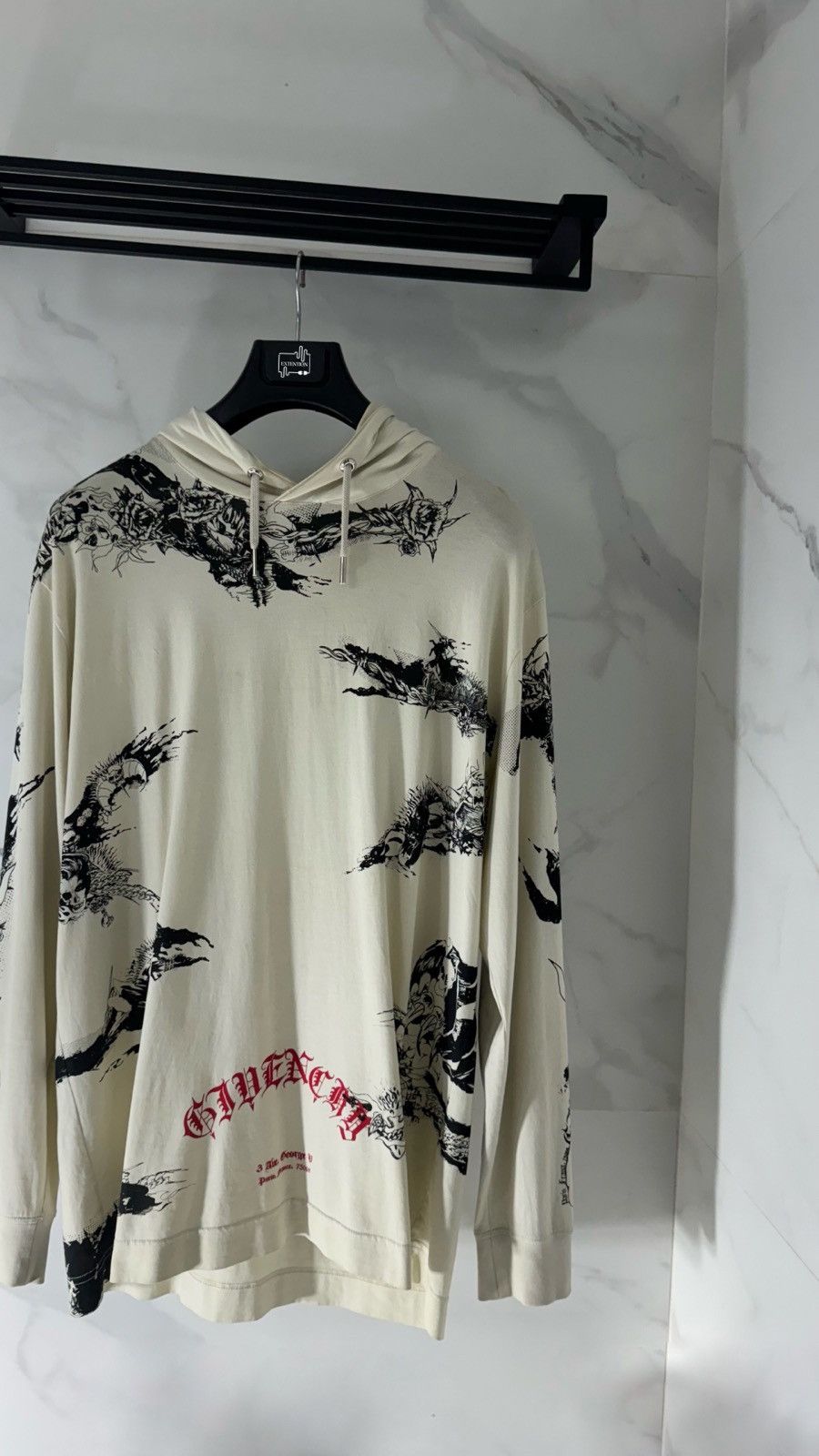 Givenchy GIVENCHY GOTHIC LOGO HOODIE Size US L / EU 52-54 / 3 - 5 Thumbnail