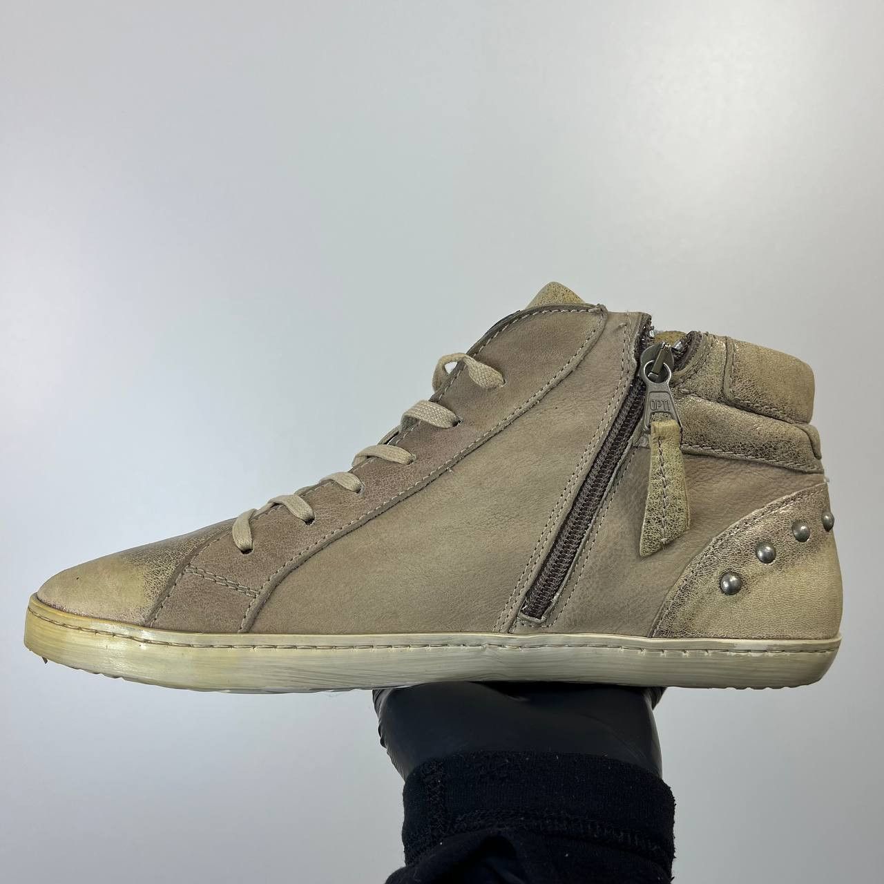 Other Roberto Santi Selection Gold Leather High Top Sneakers EU 40 Size US 8 / IT 38 - 6 Thumbnail