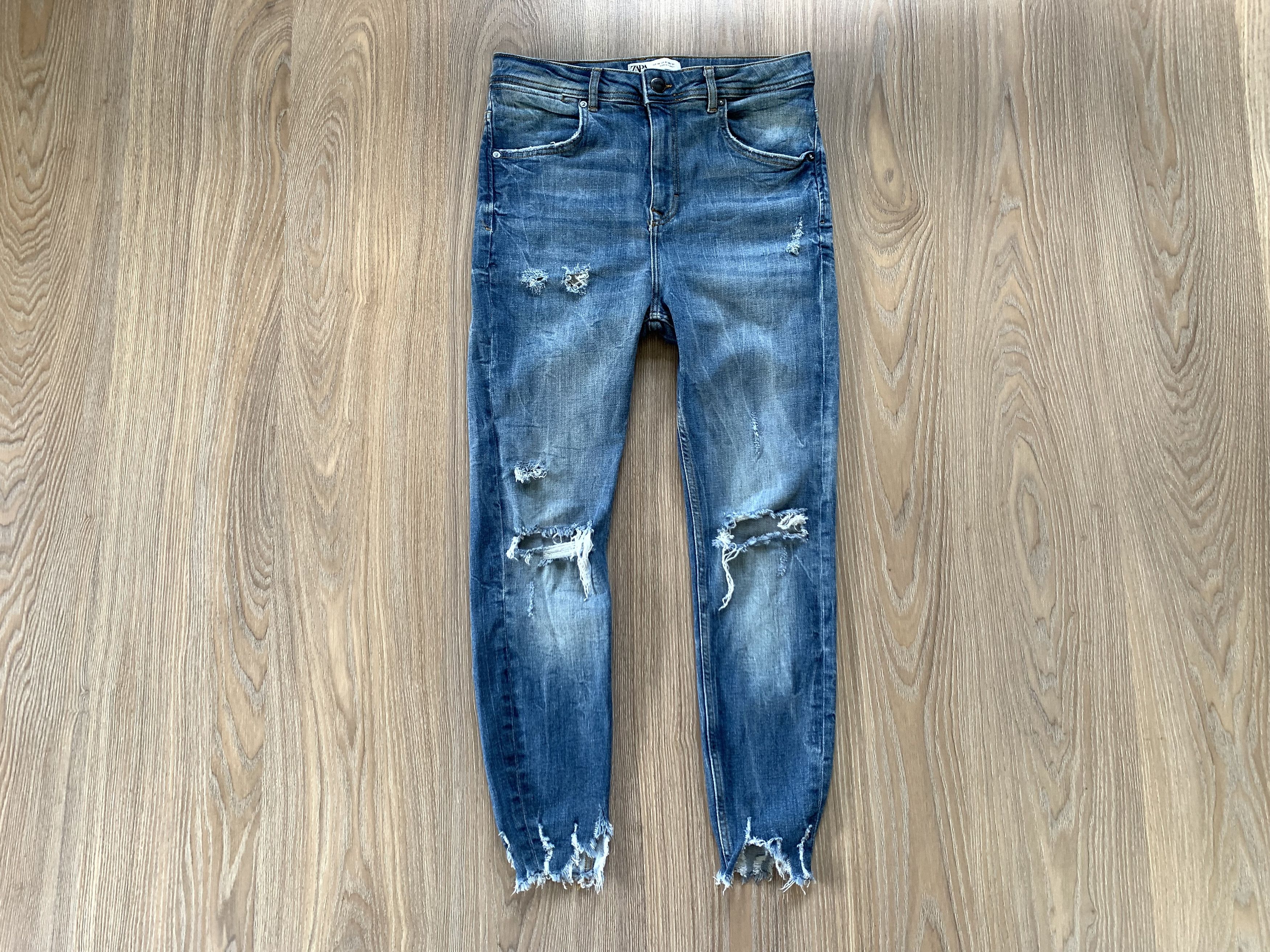 Zara Zara Man Distressed Blue Denim Jeans Size US 31 - 2 Thumbnail