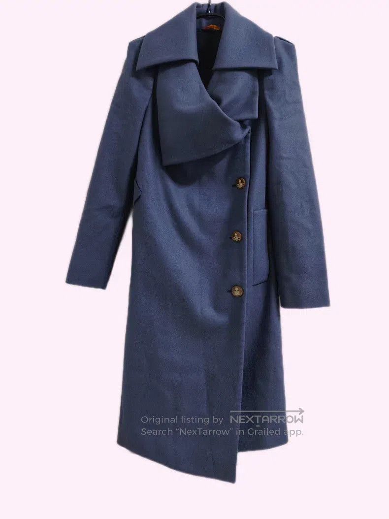 Vivienne Westwood Vivienne Westwood Navy Blue Witch Asymmetrical Wool Overco Size XS / US 0-2 / IT 36-38 - 2 Thumbnail