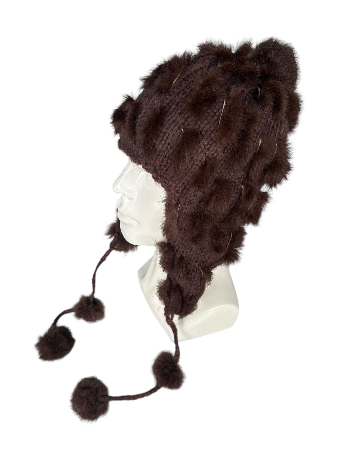 Japanese Brand × Kapital × Vintage Japanese Punk Bondage Style knitt Fur Beanie Hats Rare🎌☠️☠️ Size ONE SIZE - 2 Thumbnail