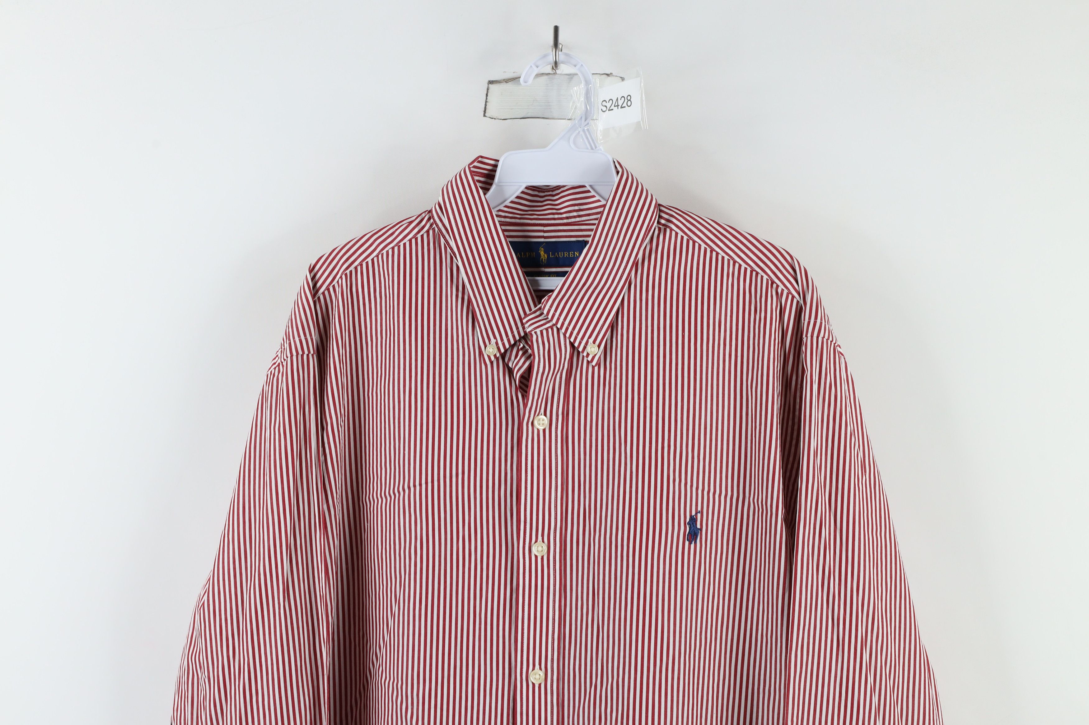Ralph Lauren × Vintage Vintage Ralph Lauren Candy Cane Striped Button Down Shirt Size US XL / EU 56 / 4 - 2 Thumbnail